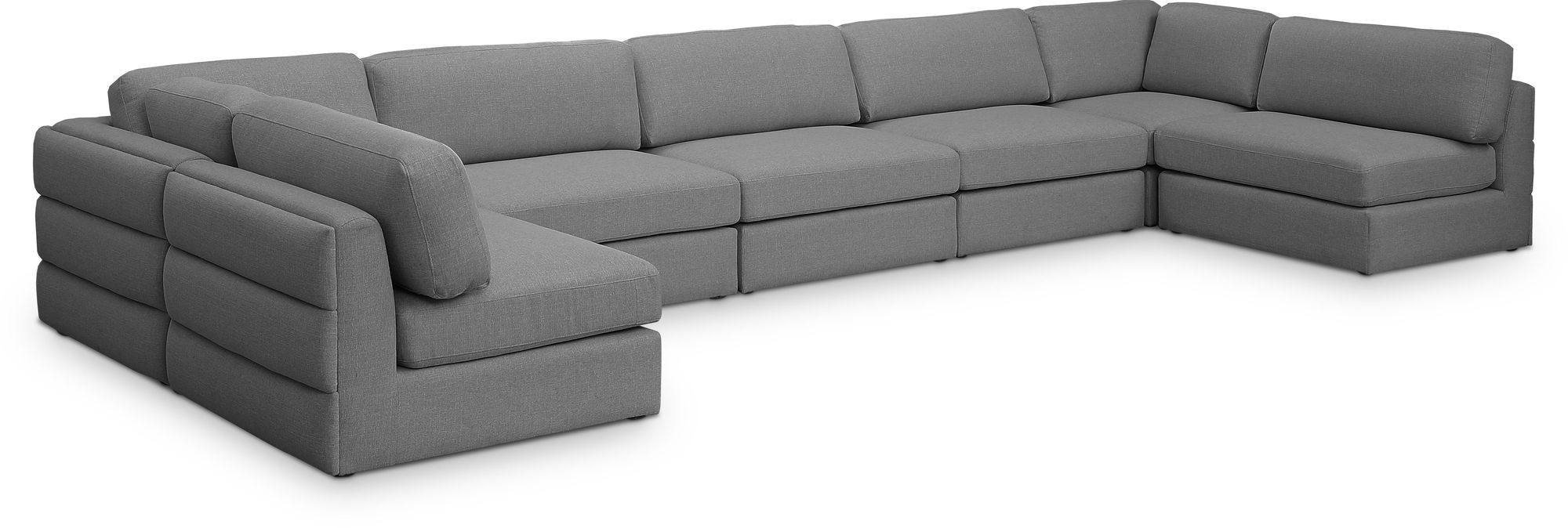 Beckham 190" 7-Piece Linen Fabric Modular Sectional Sofa