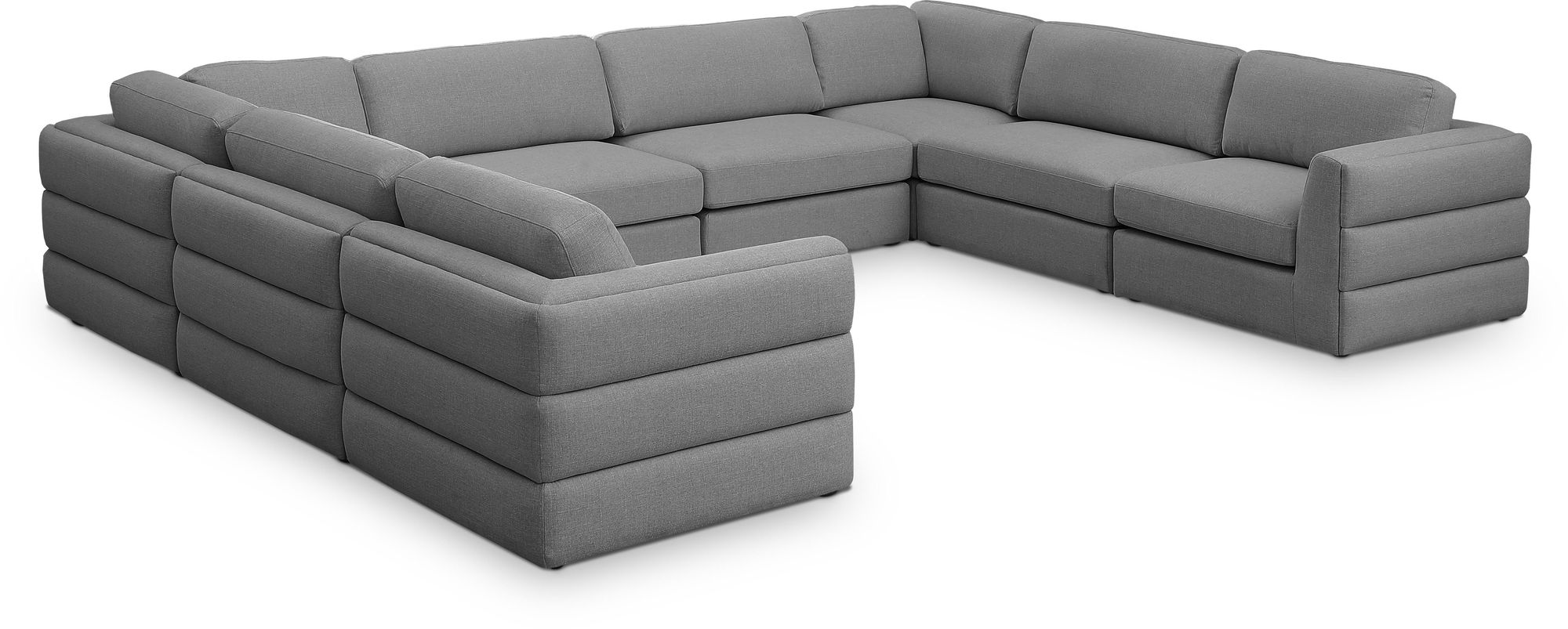 Beckham 152" 8-Piece Linen Fabric Modular Sectional Sofa