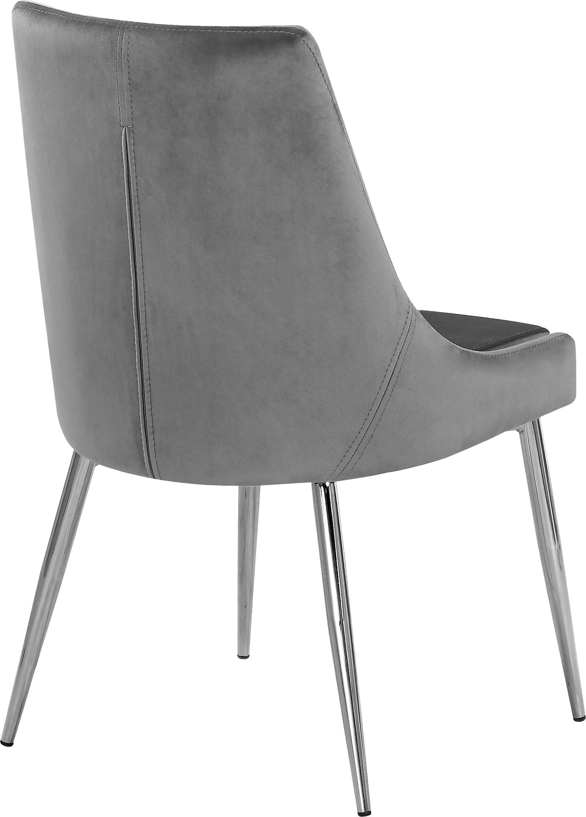 Karina Velvet Dining Chair with Polished Metal Frame