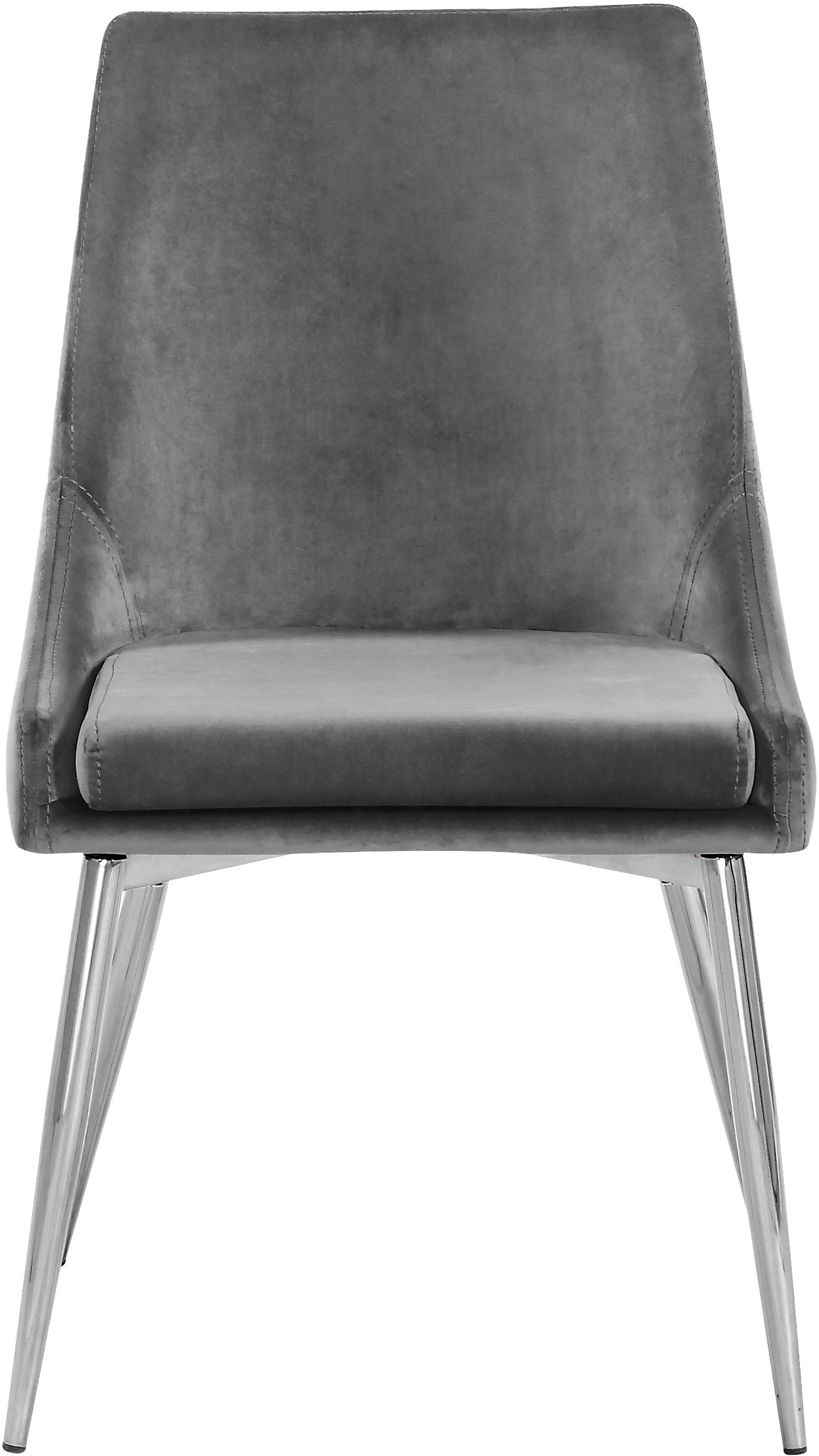 Karina Velvet Dining Chair with Polished Chrome Metal Frame