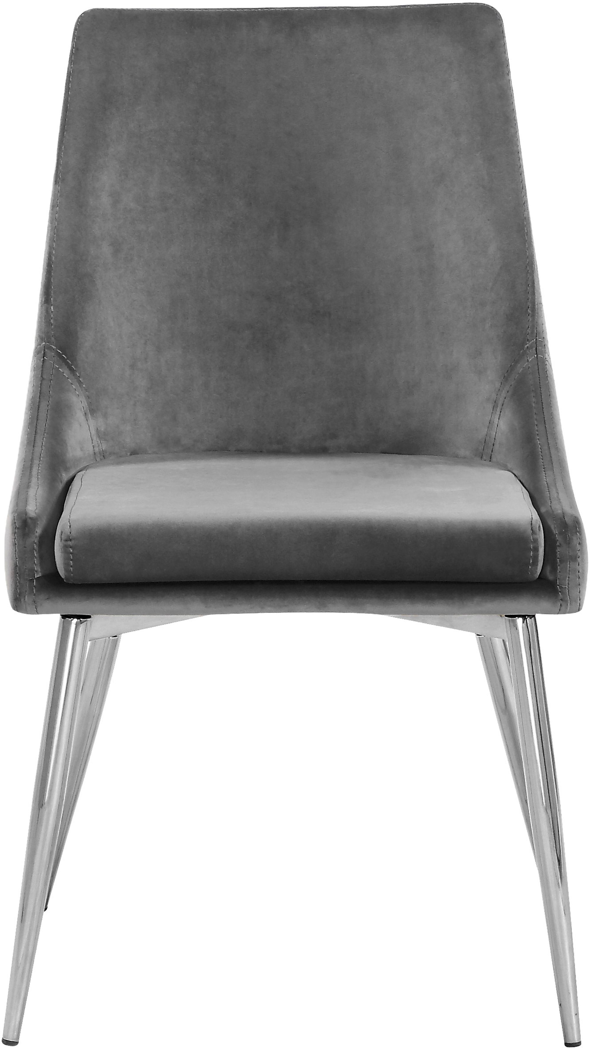 Karina Velvet Dining Chair with Polished Metal Frame