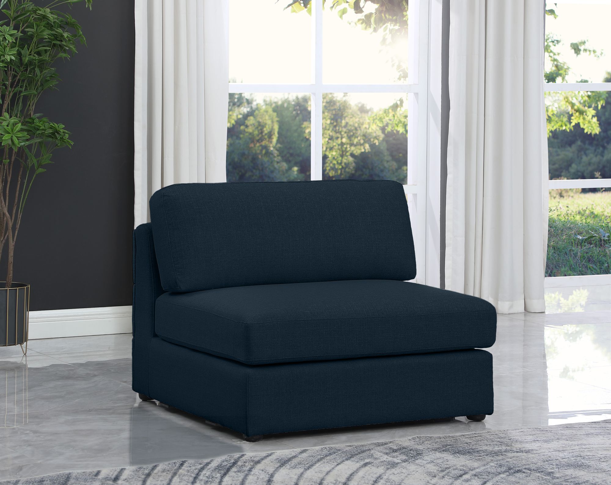 Beckham Linen Modular Armless Chair