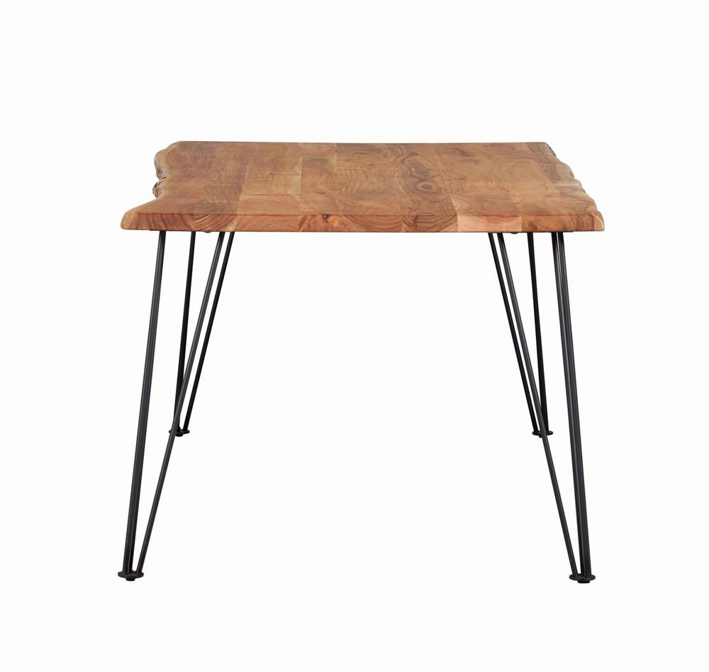 Sherman Solid Acacia Wood Rectangular Dining Table with Hairpin Metal Legs