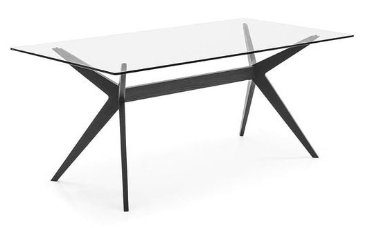 Kent Wood/Glass Rectangular Dining Table