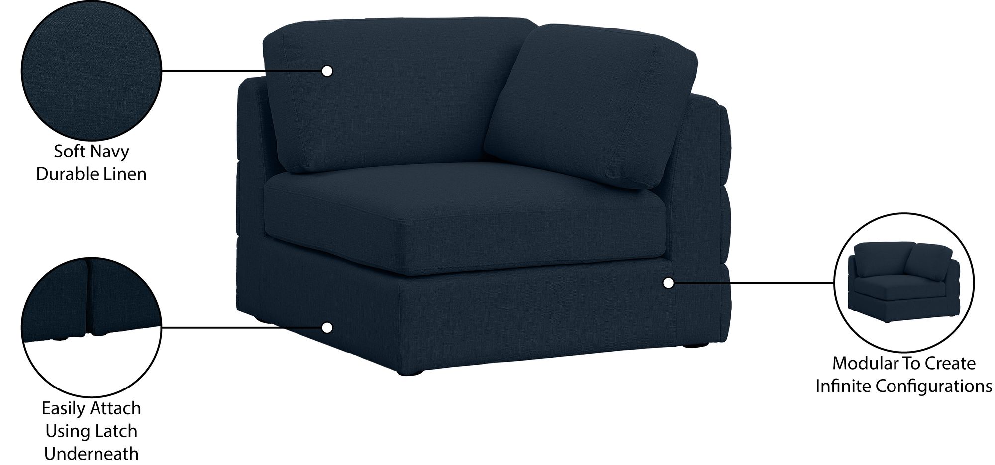 Beckham Linen Modular Corner Chair