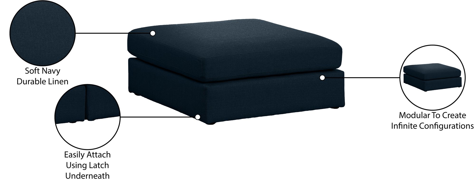 Beckham Linen Modular Ottoman