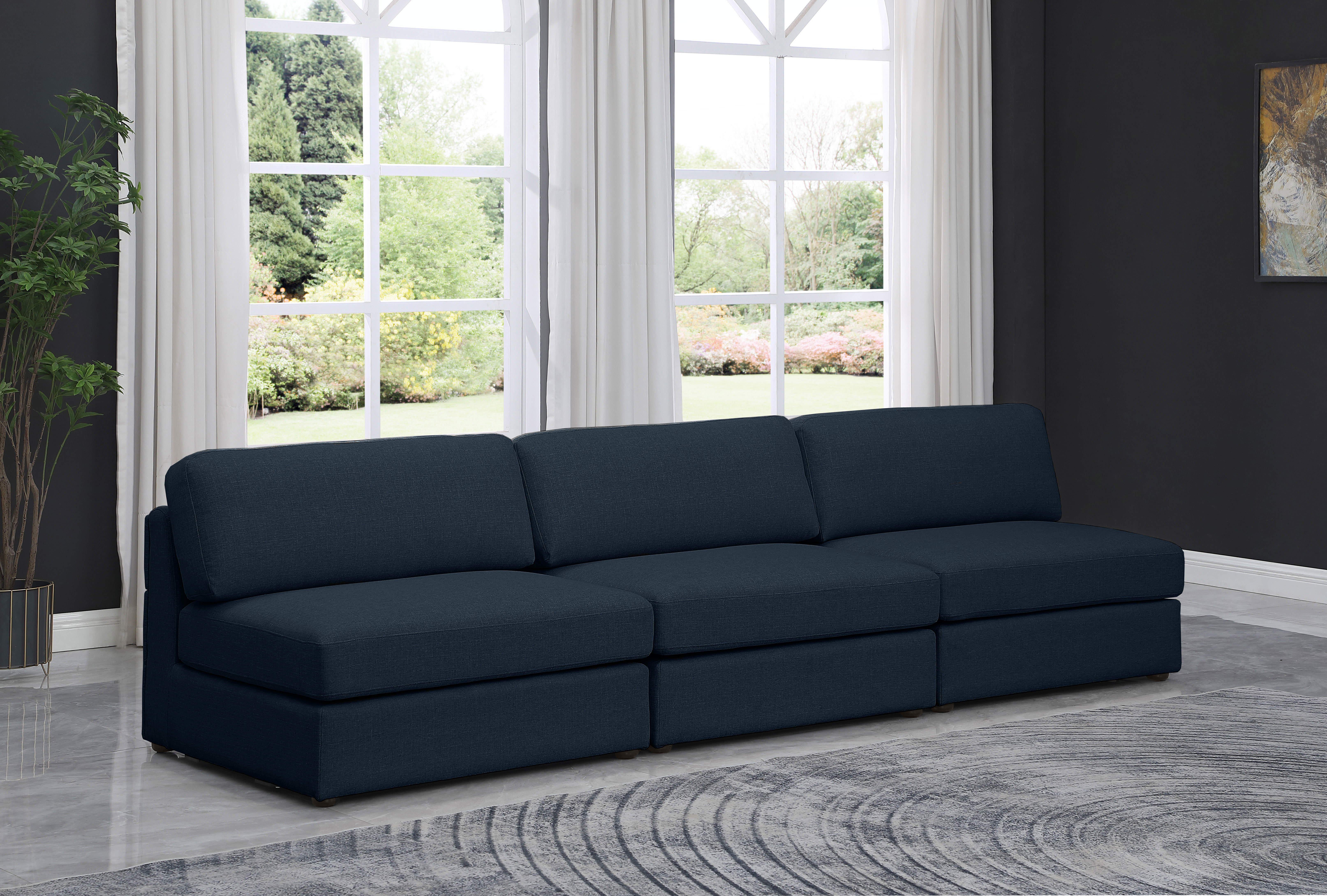 Beckham 114" Linen Modular Armless Sofa