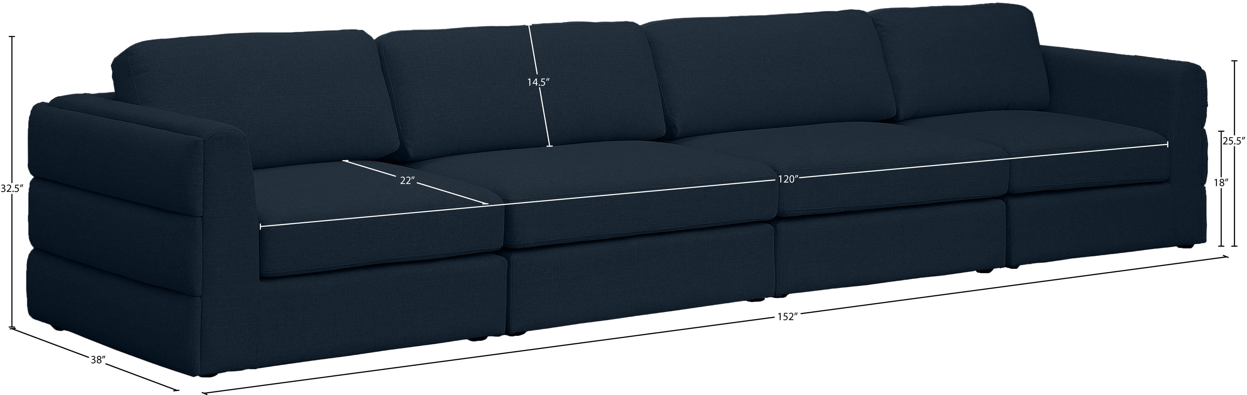 Beckham 152" Linen Modular Sofa