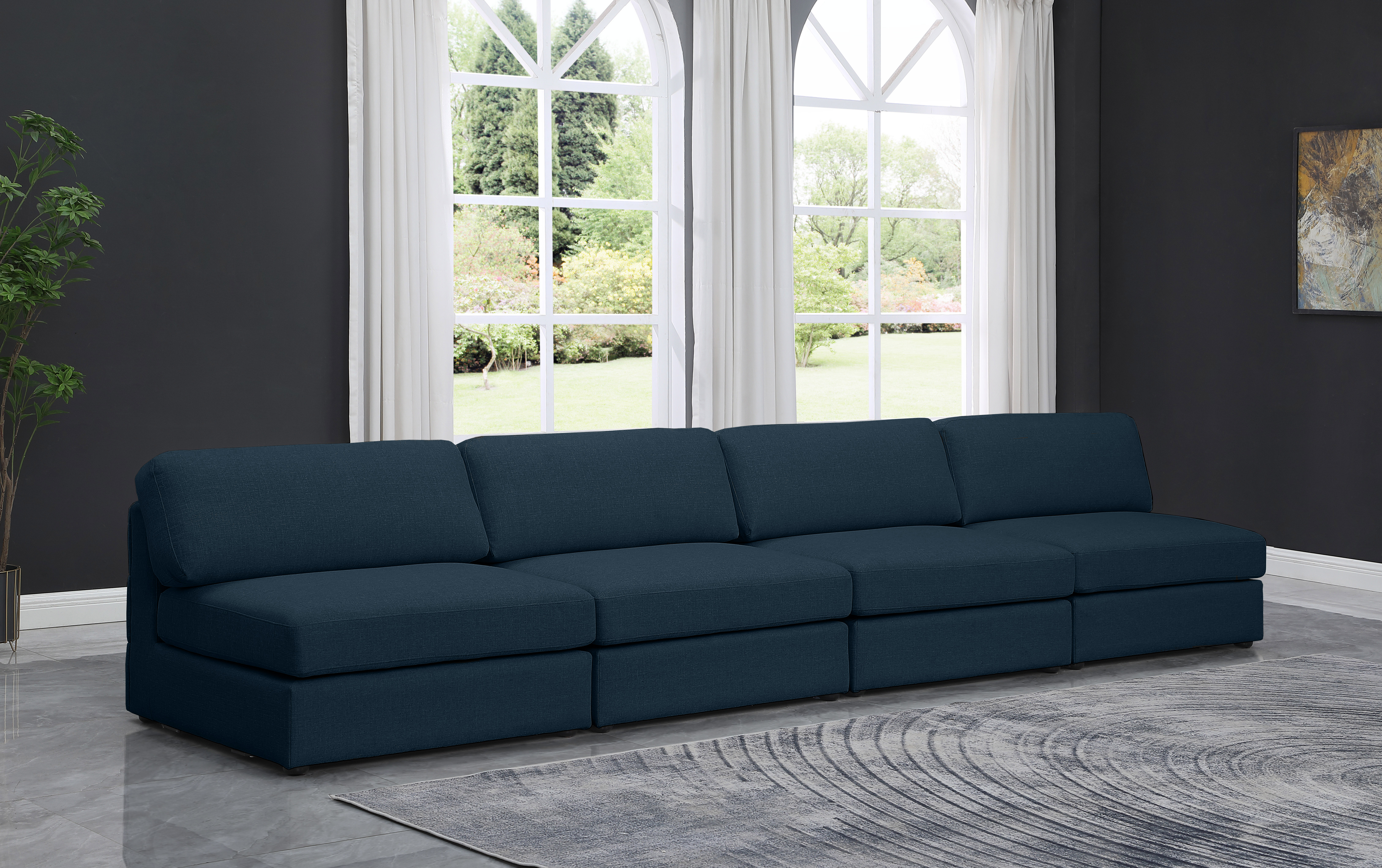 Beckham 152" Linen Modular Armless Sofa