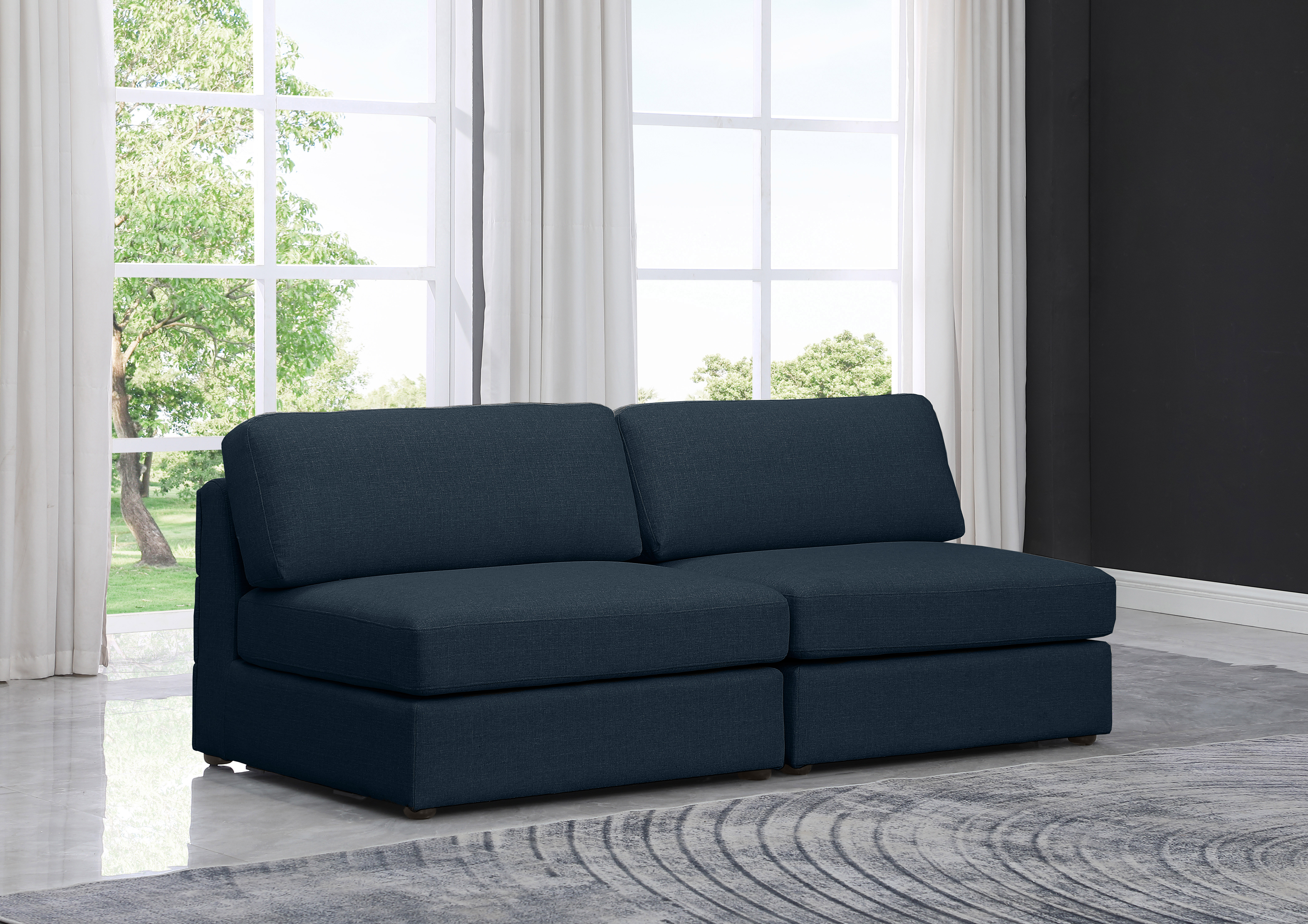 Beckham 76" Linen Modular Armless Sofa