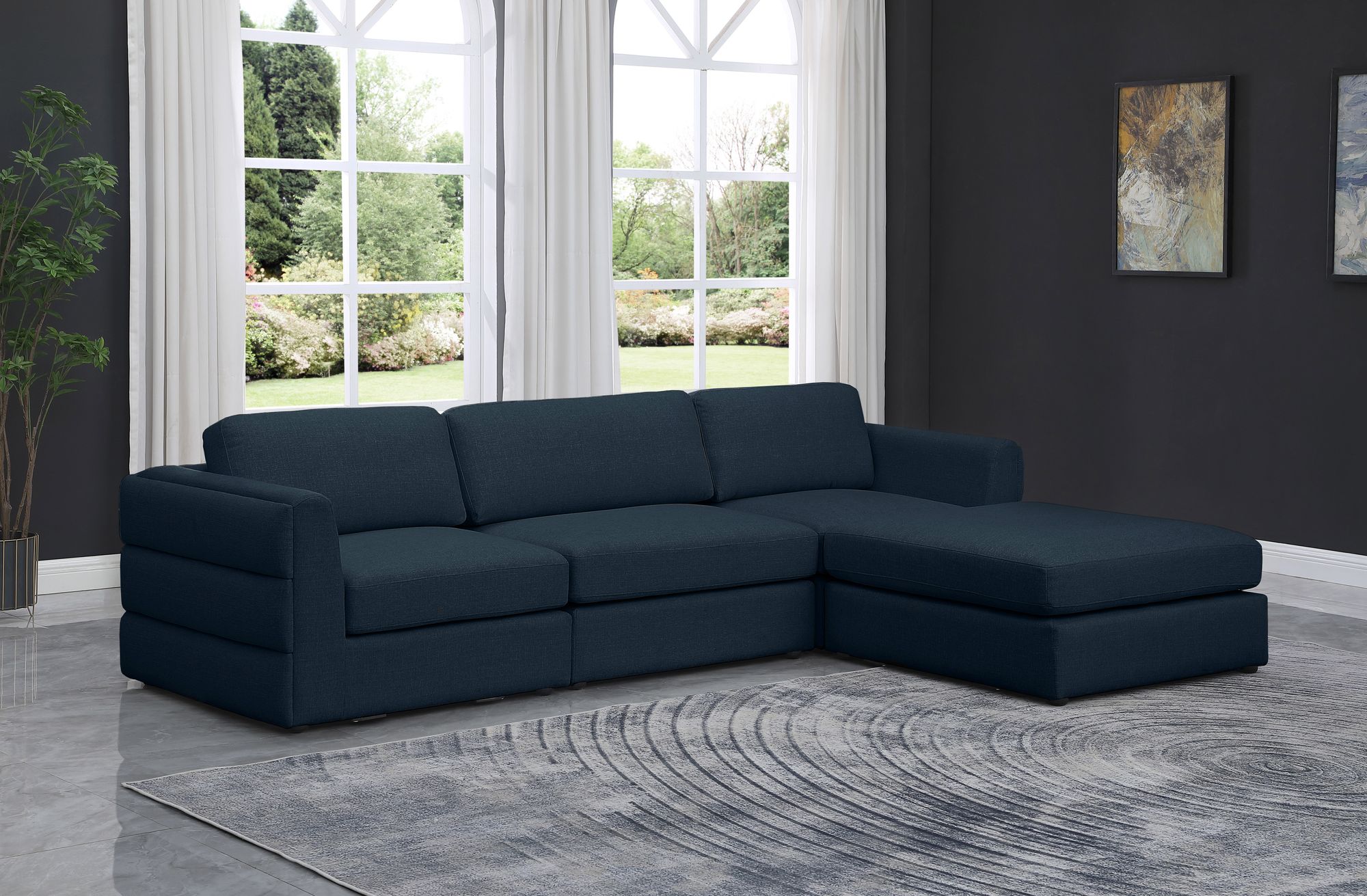 Beckham 114" Linen Modular 4-Piece Sectional