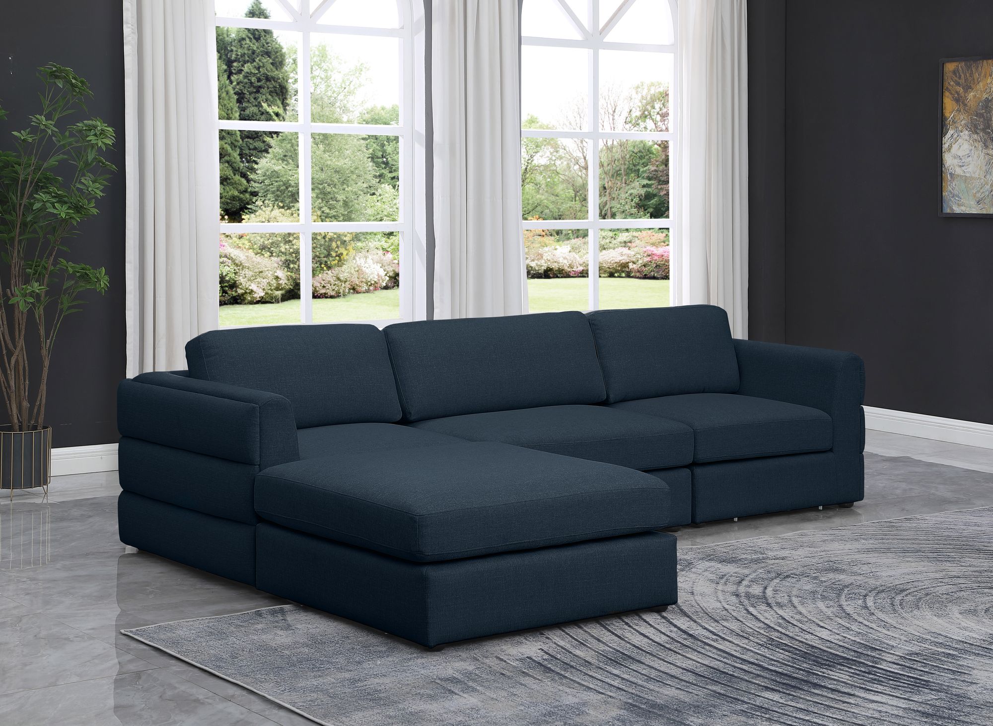 Beckham 114" Linen Modular 4-Piece Sectional