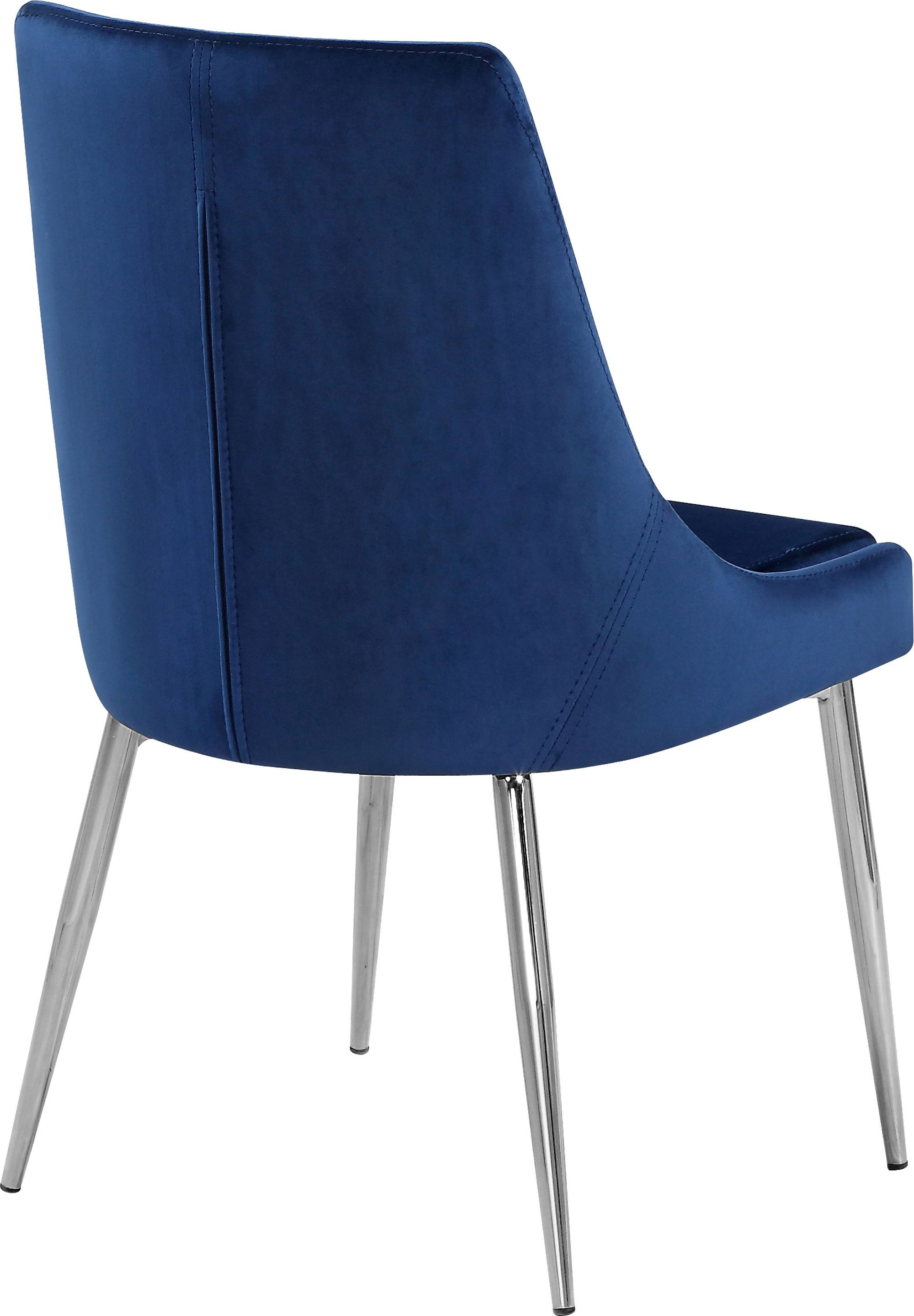 Karina Velvet Dining Chair with Polished Chrome Metal Frame