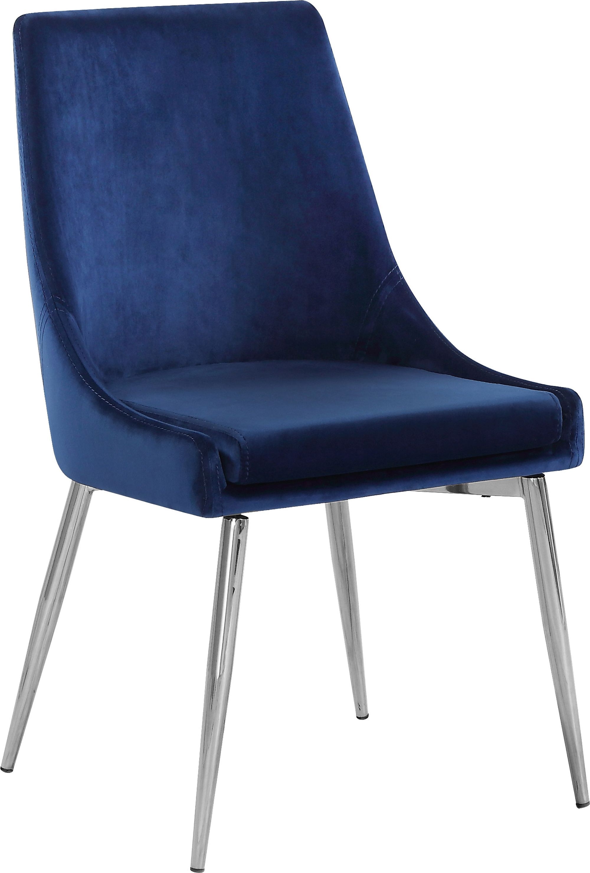 Karina Velvet Dining Chair with Polished Metal Frame