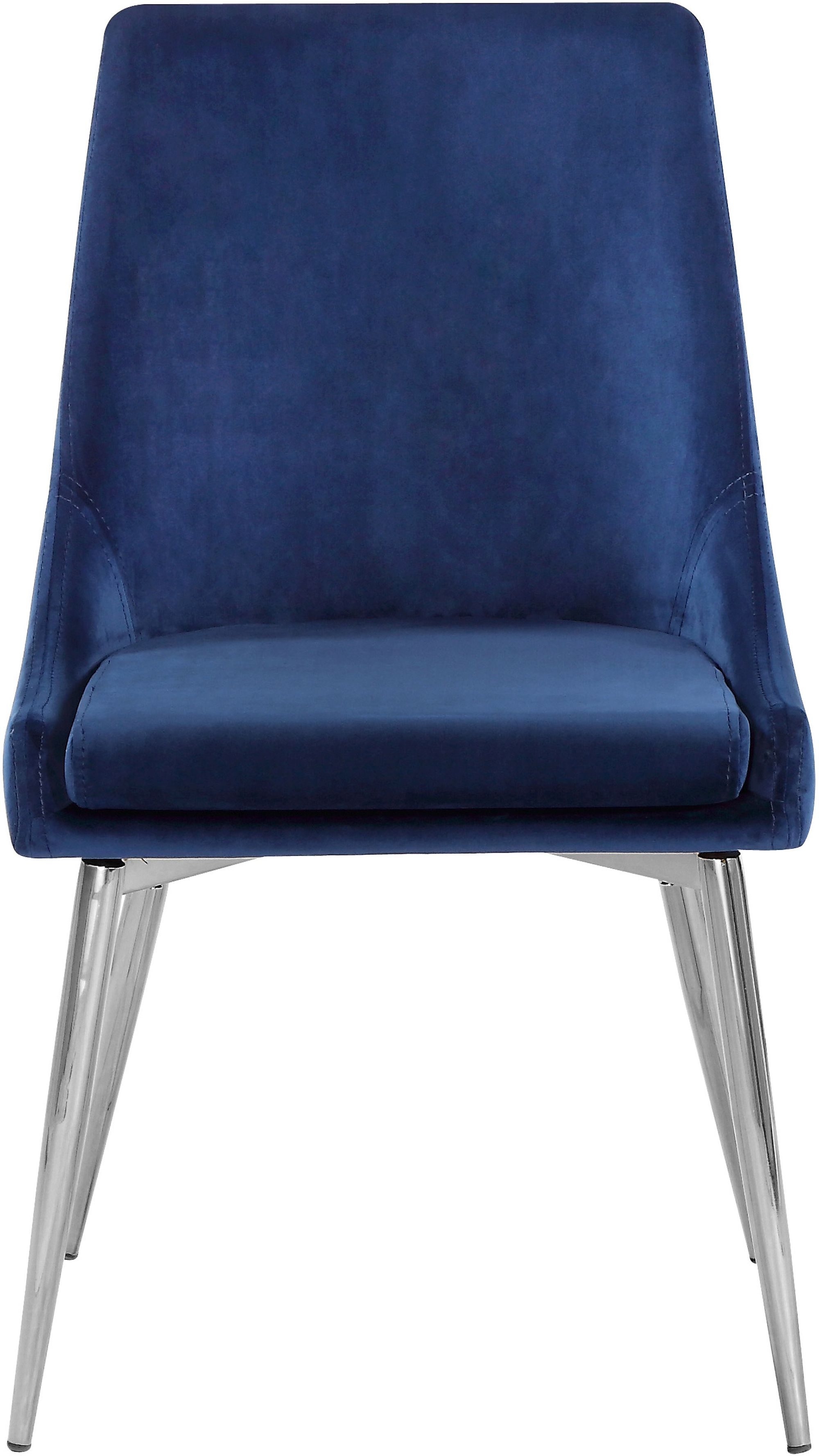 Karina Velvet Dining Chair with Polished Metal Frame