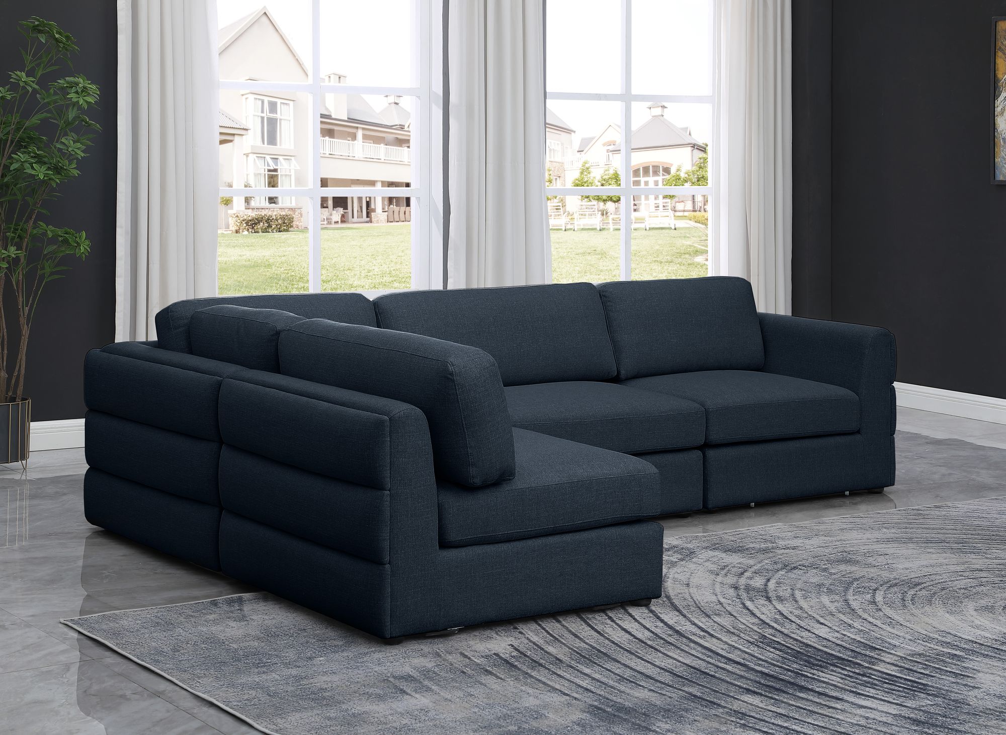 Beckham 114" Linen Modular 4-Piece Corner Sectional