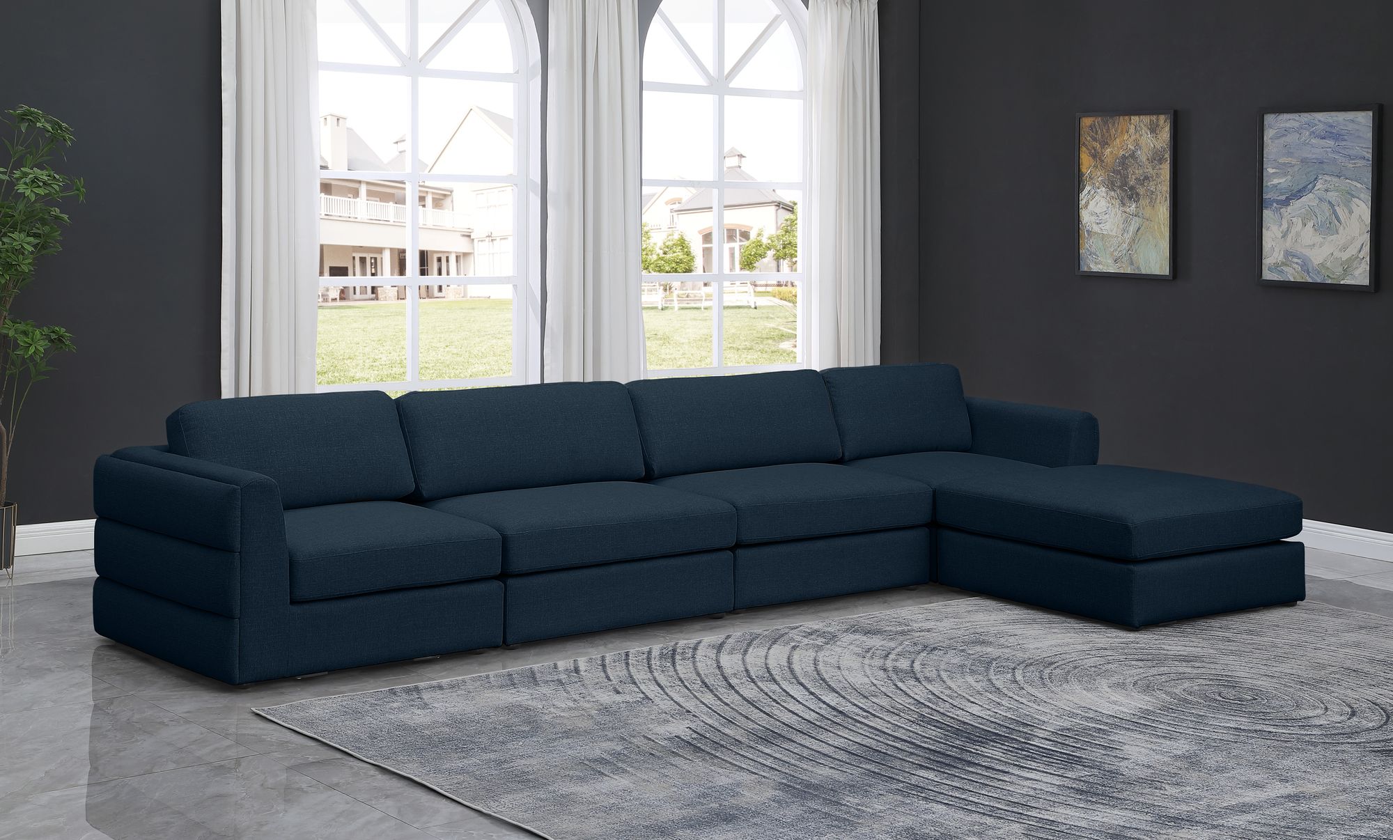 Beckham 152" 5-Piece Linen Modular Sectional