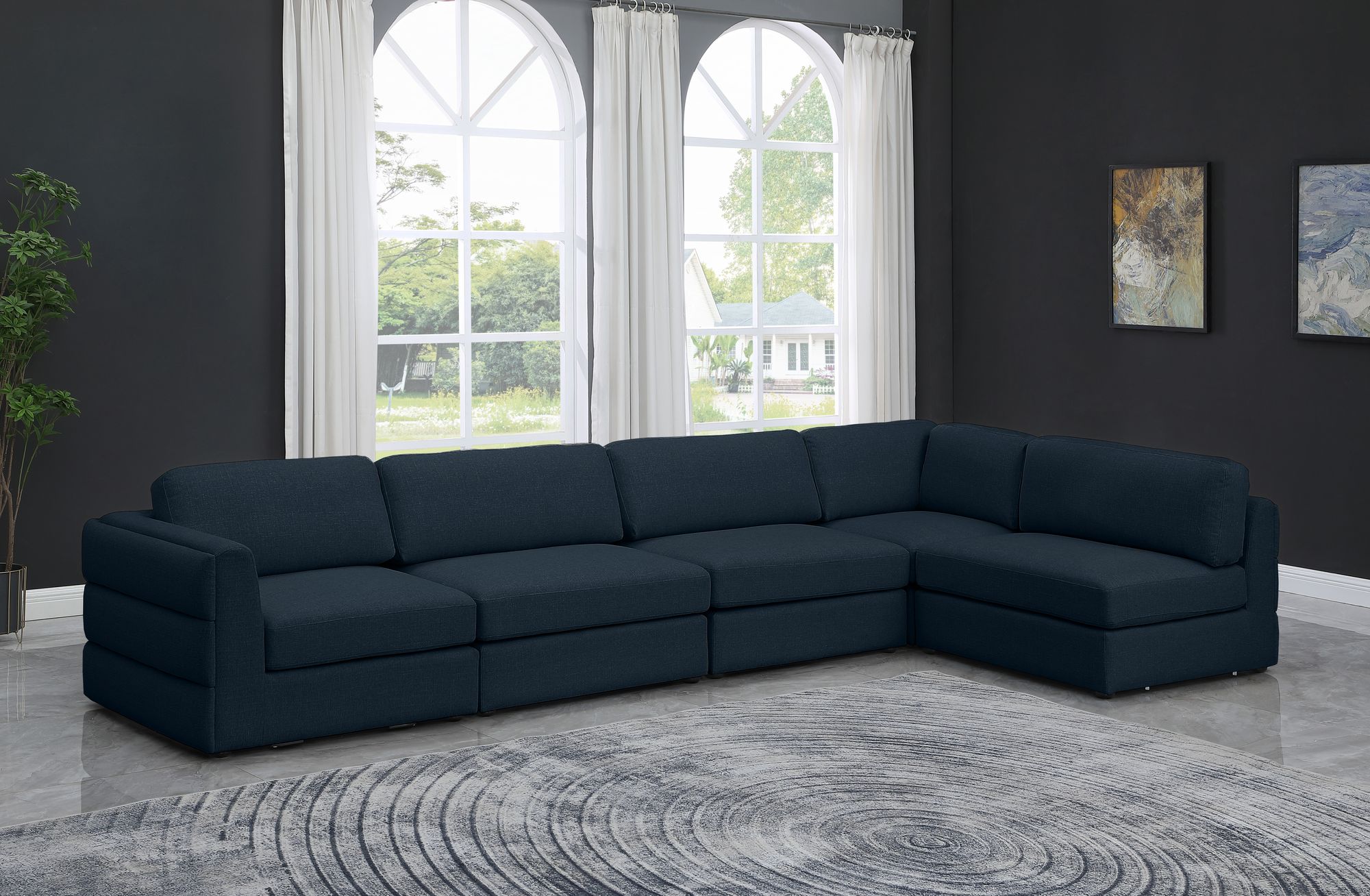 Beckham 152" 5-Piece Linen Modular Corner Sectional