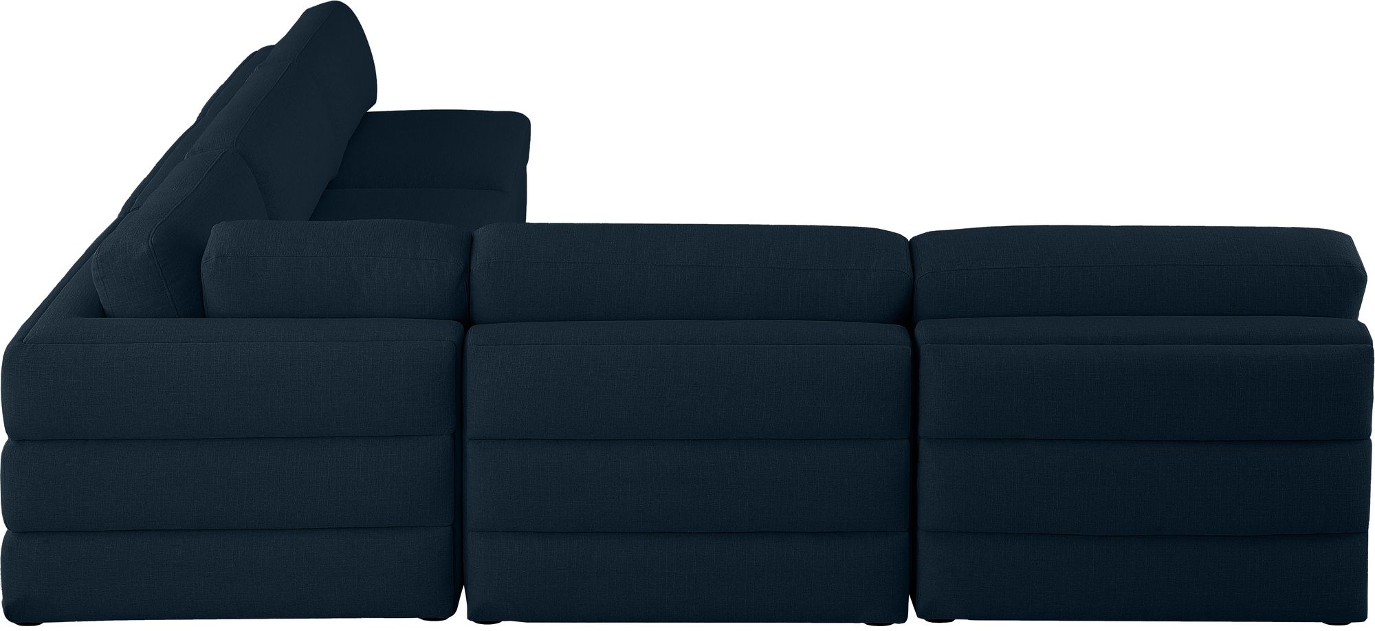 Beckham 114" 5-Piece Linen Modular Corner Armless Sectional