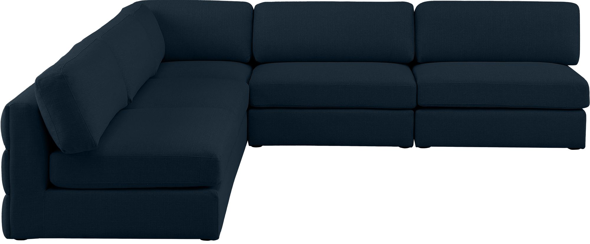 Beckham 114" 5-Piece Linen Modular Corner Armless Sectional
