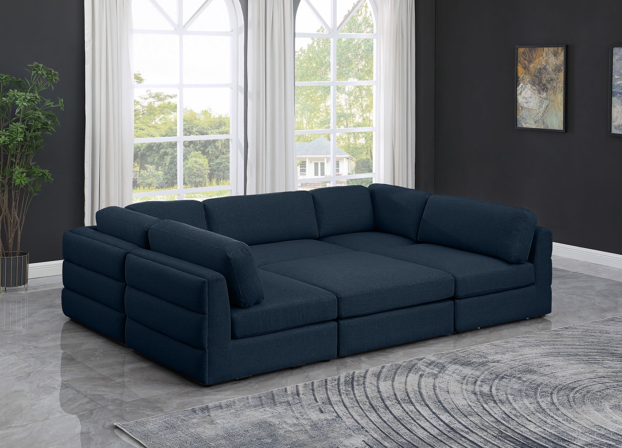 Beckham 114" 6-Piece Linen Modular Sectional