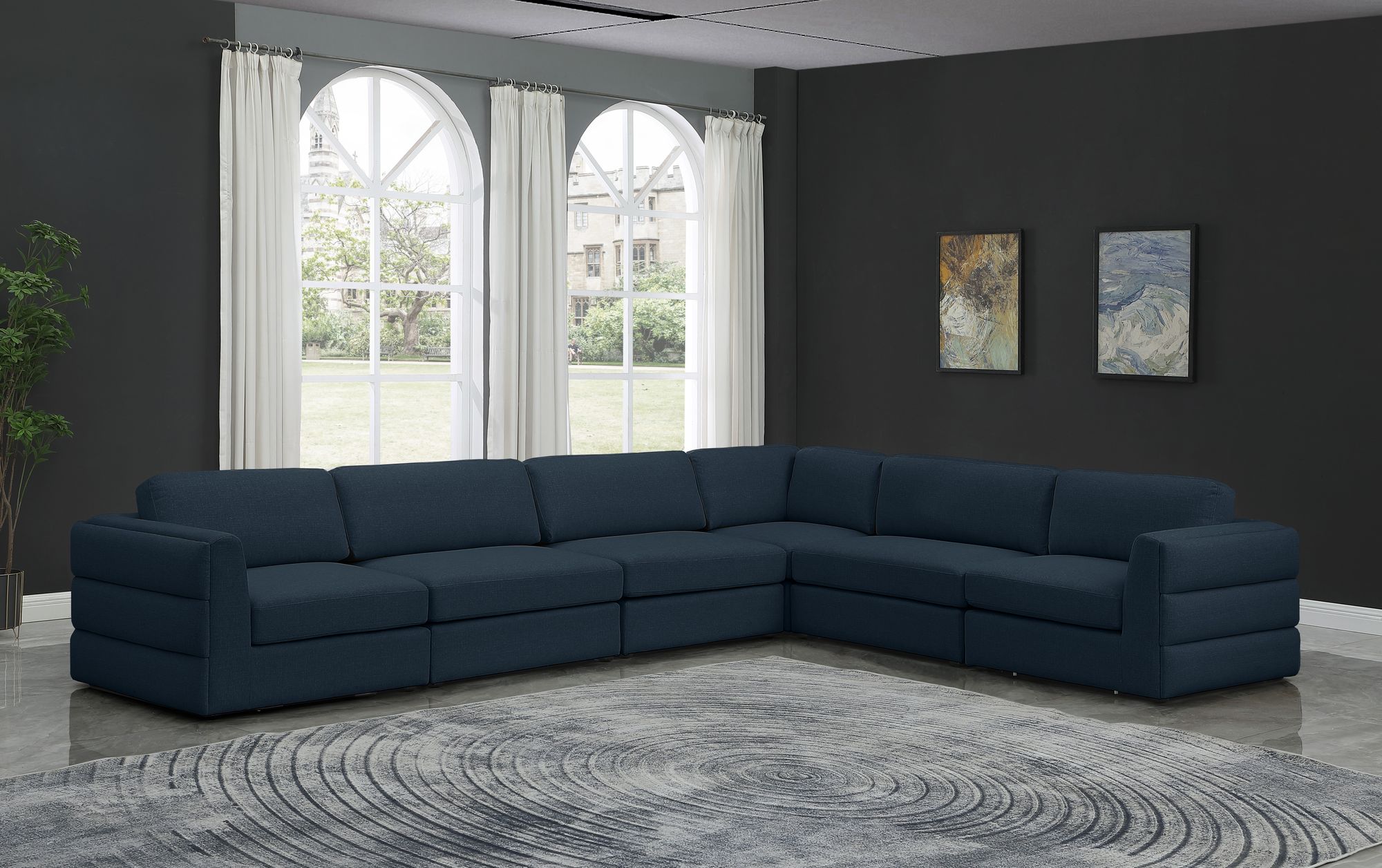 Beckham 152" 6-Piece Linen Modular Sectional