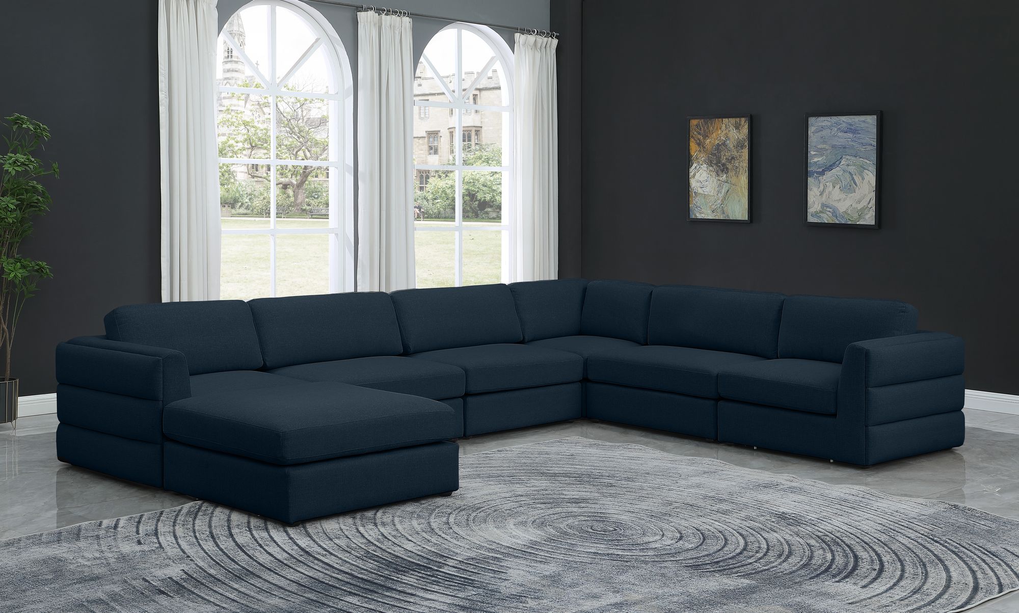Beckham 152" 7-Piece Linen Modular Sectional