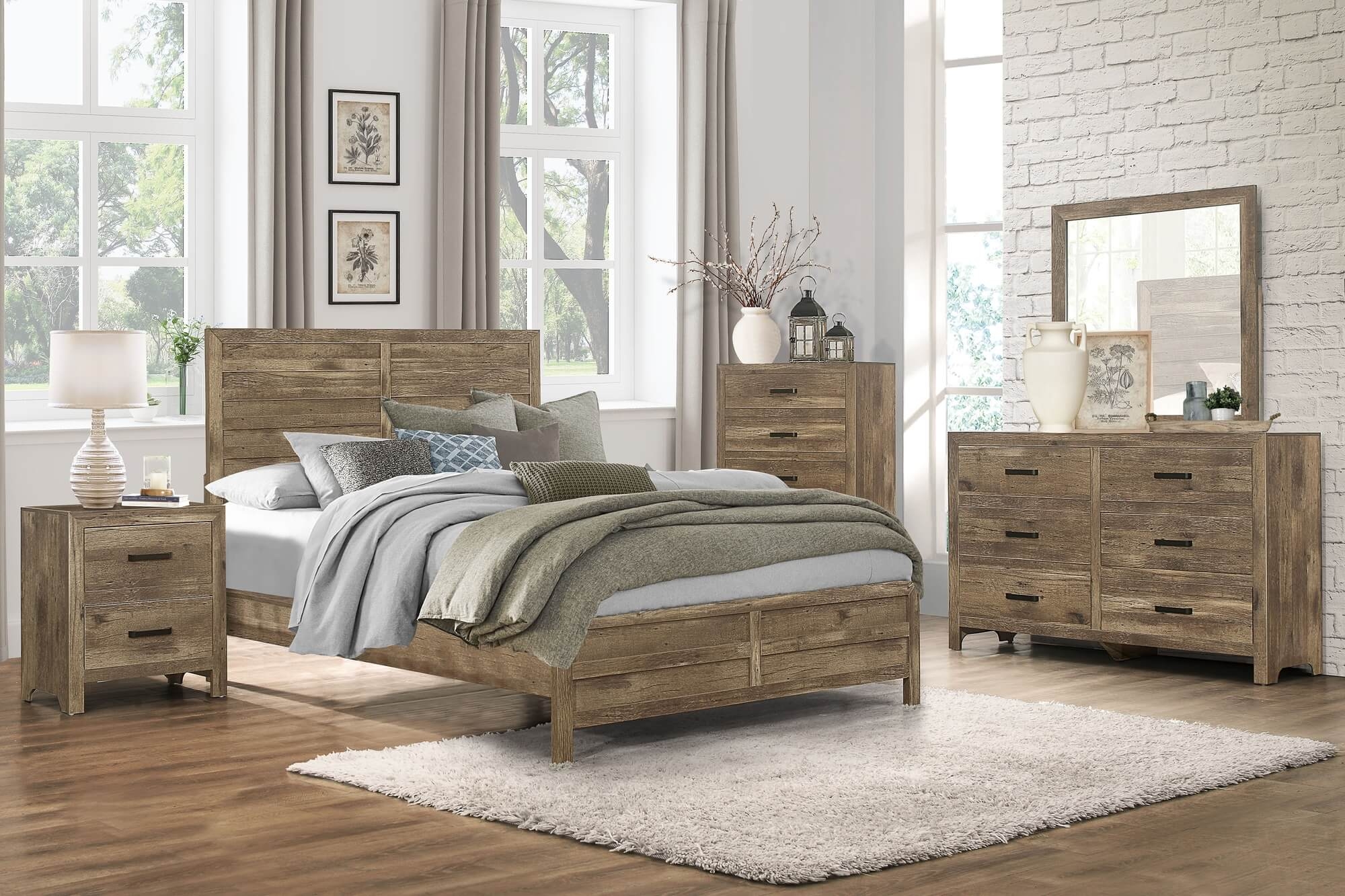 Mandan Wood/Wood Veneer Bed, King Size