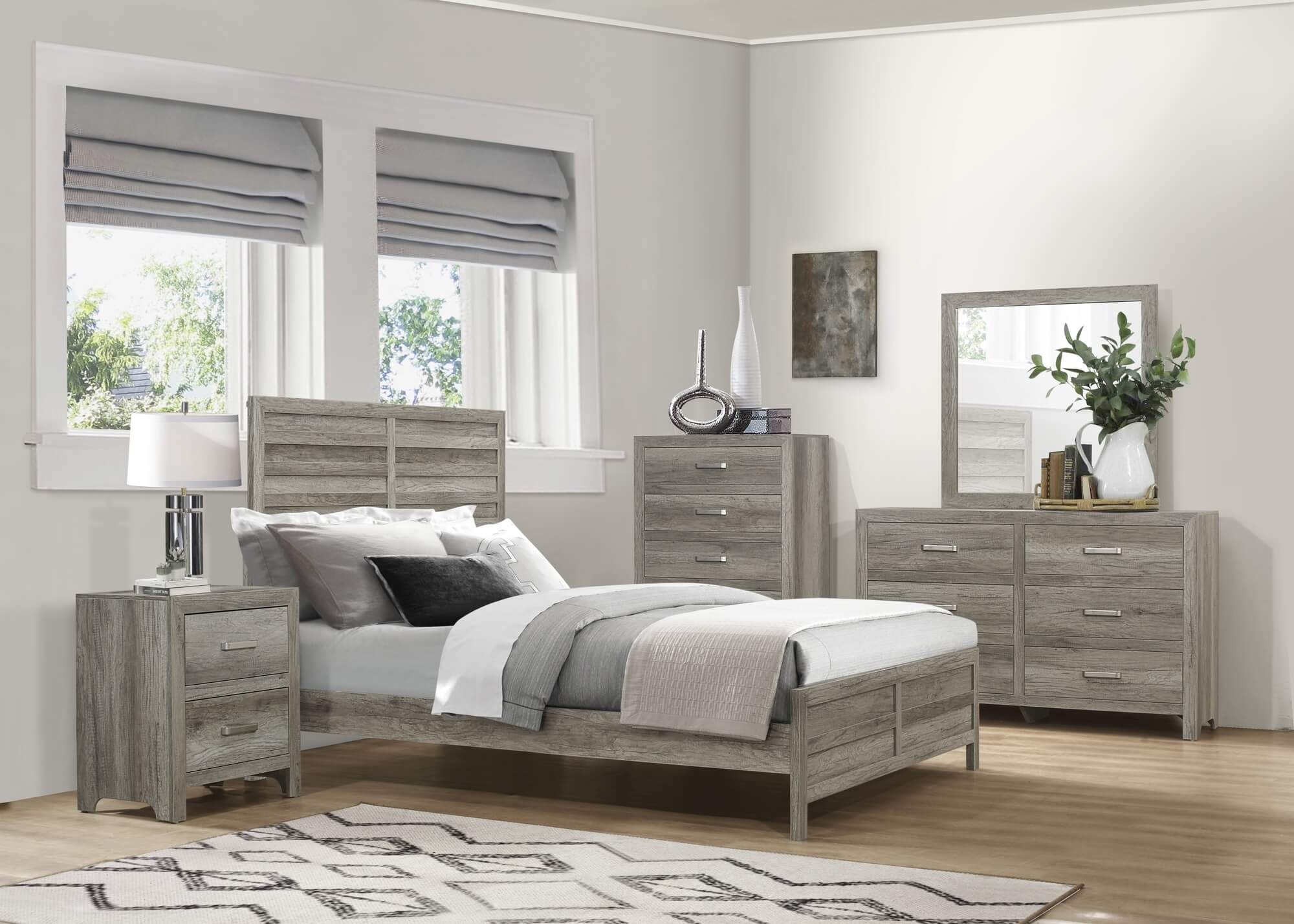 Mandan Wood/Wood Veneer Bed, Twin Size