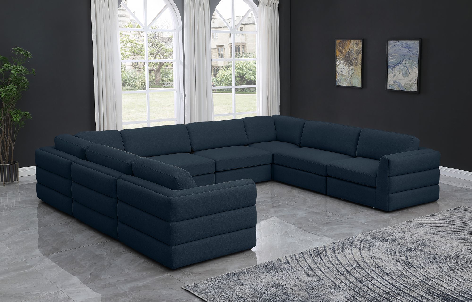 Beckham 152" 8-Piece Linen Modular Sectional
