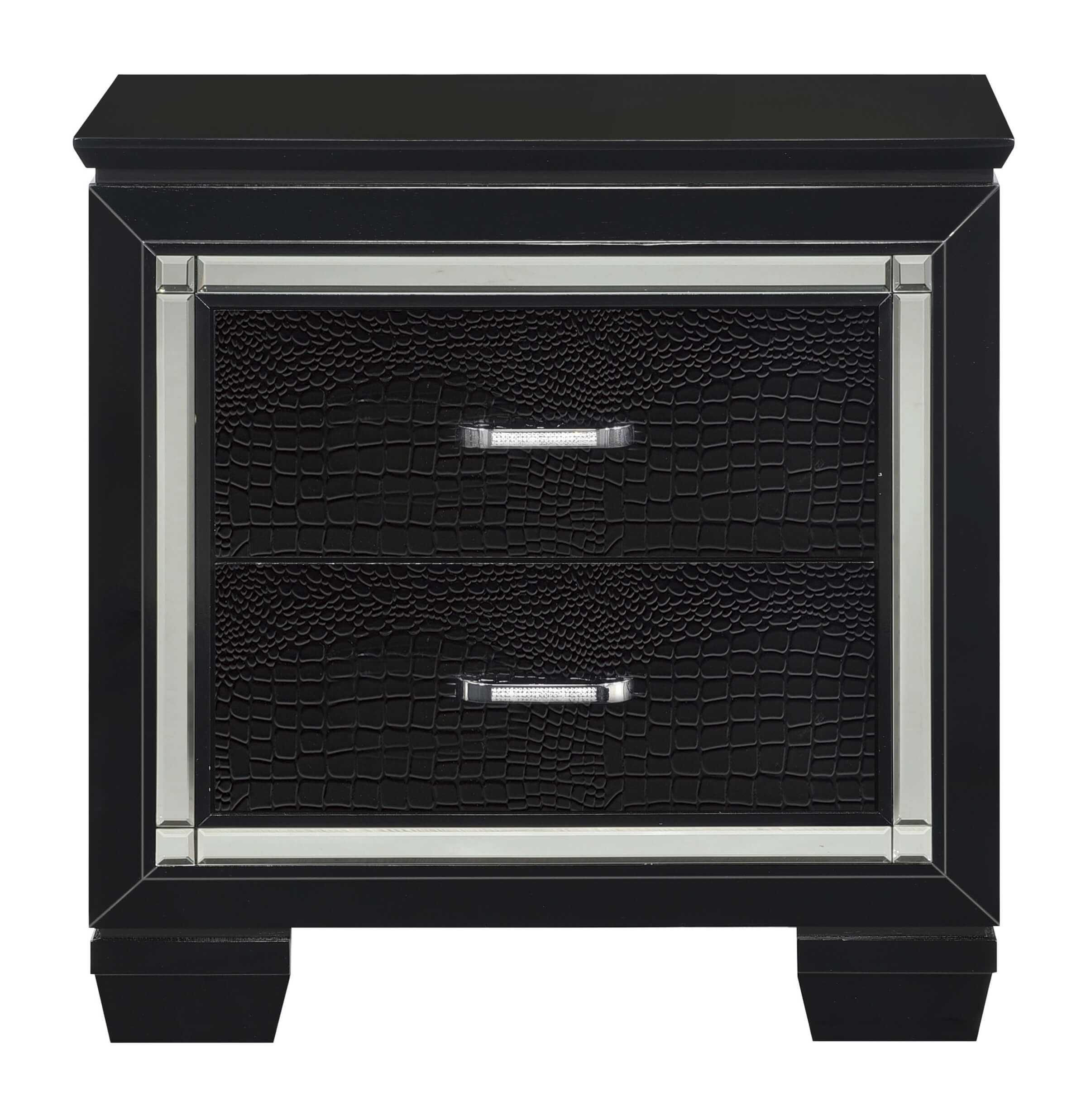 Allura Leatherette/Faux Alligator LED Panel Bedroom Set