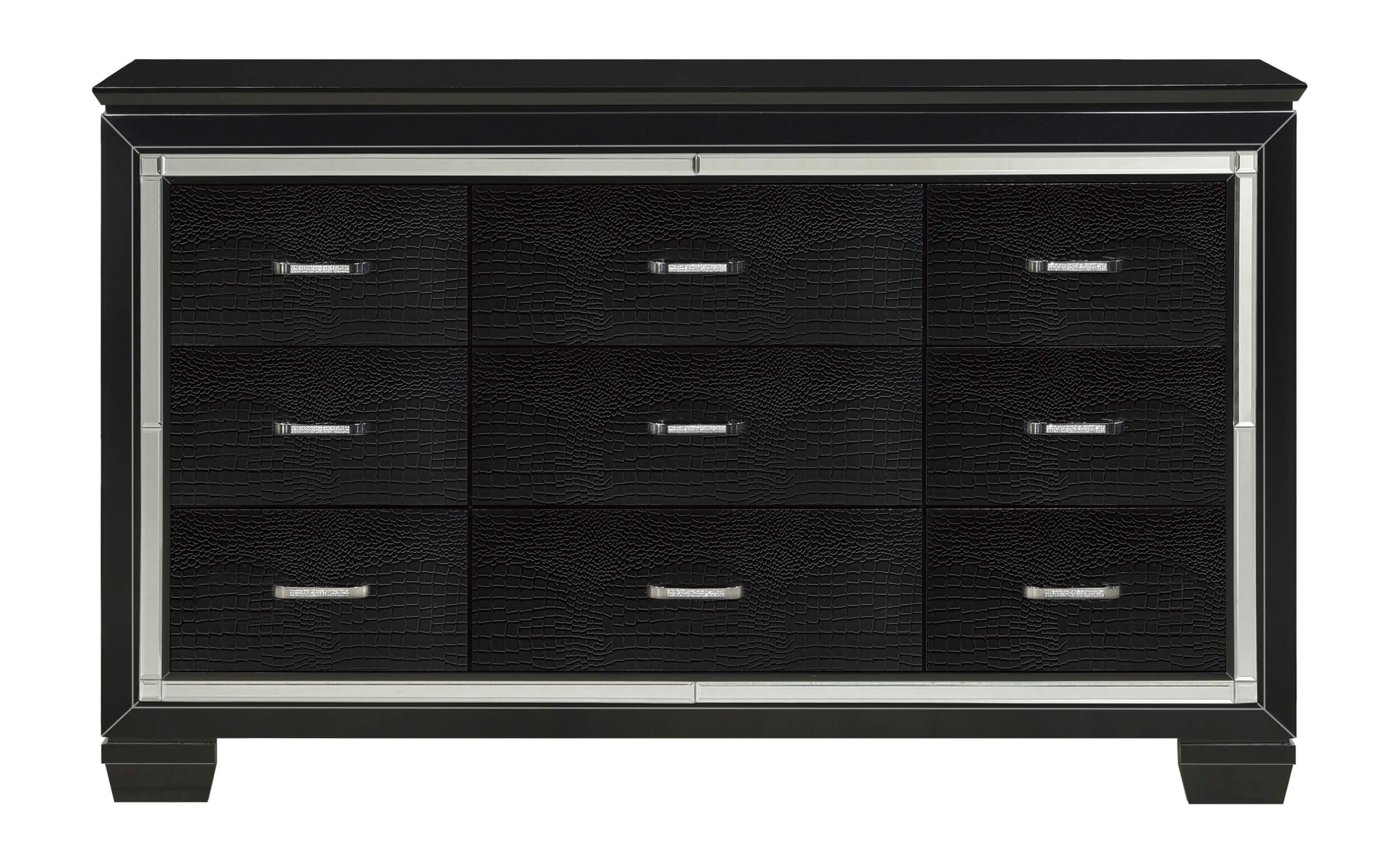 Allura Leatherette/Faux Alligator LED Panel Bedroom Set