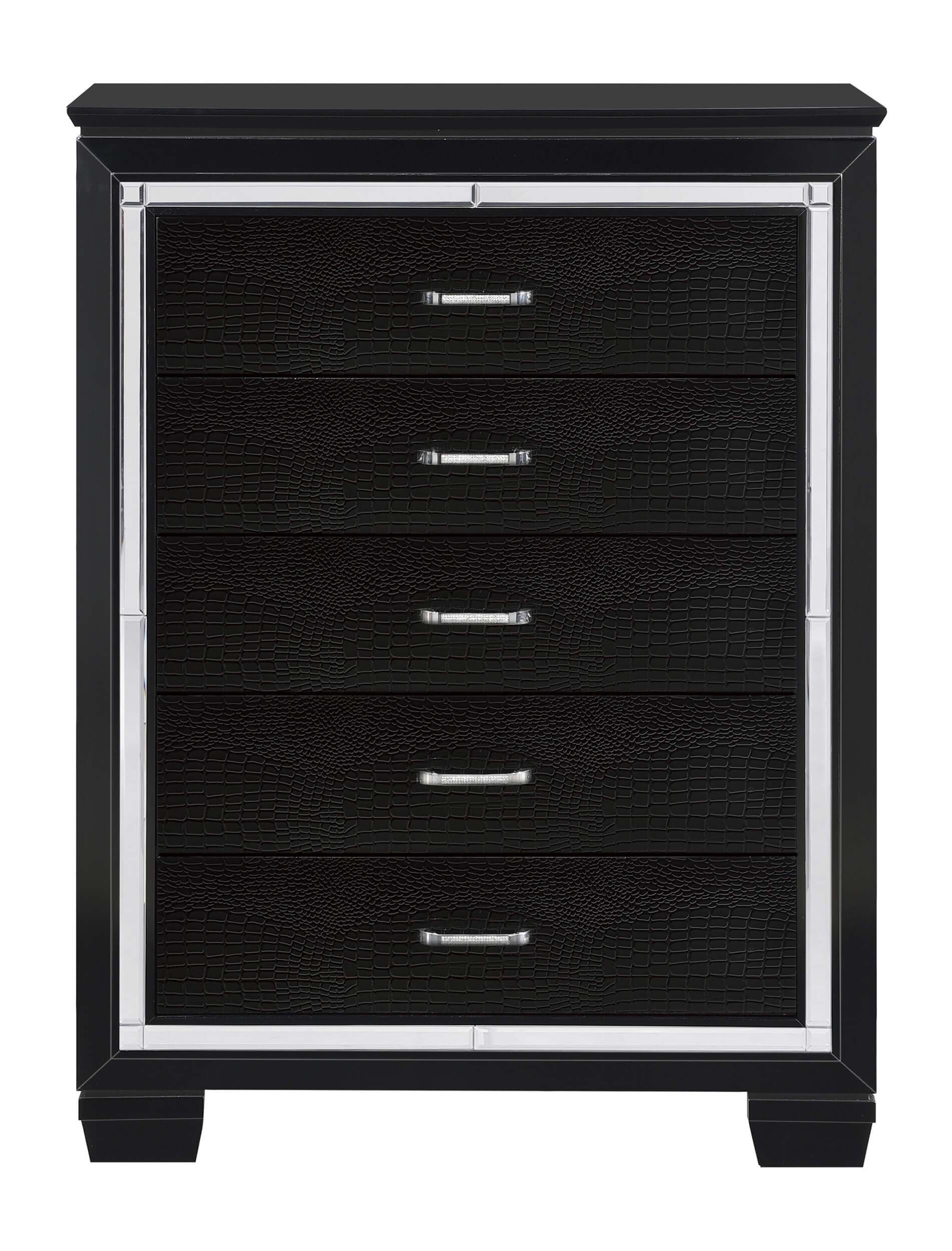 Allura Leatherette/Faux Alligator LED Panel Bedroom Set