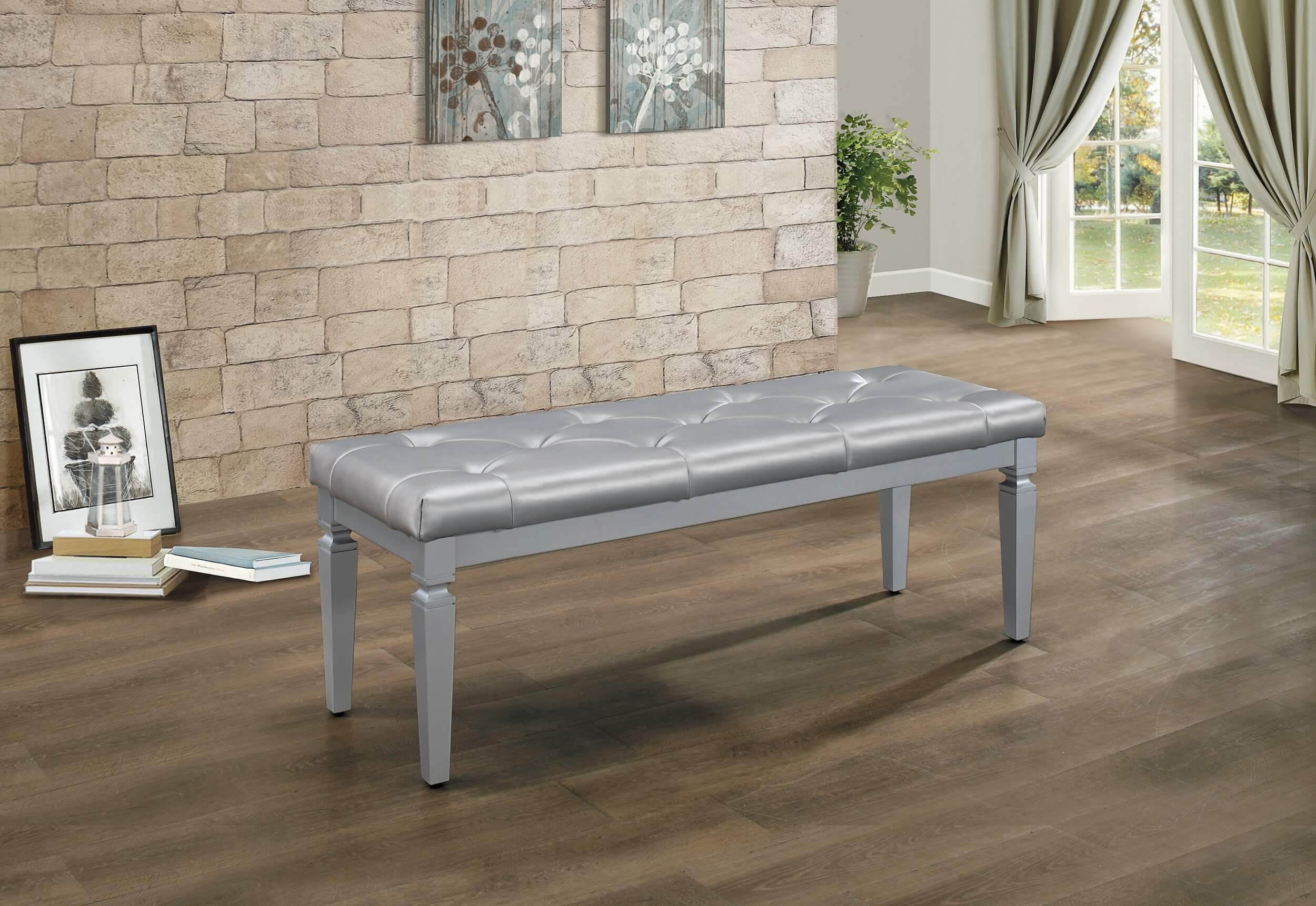 Allura Leatherette/Faux Alligator LED Panel Bedroom Set
