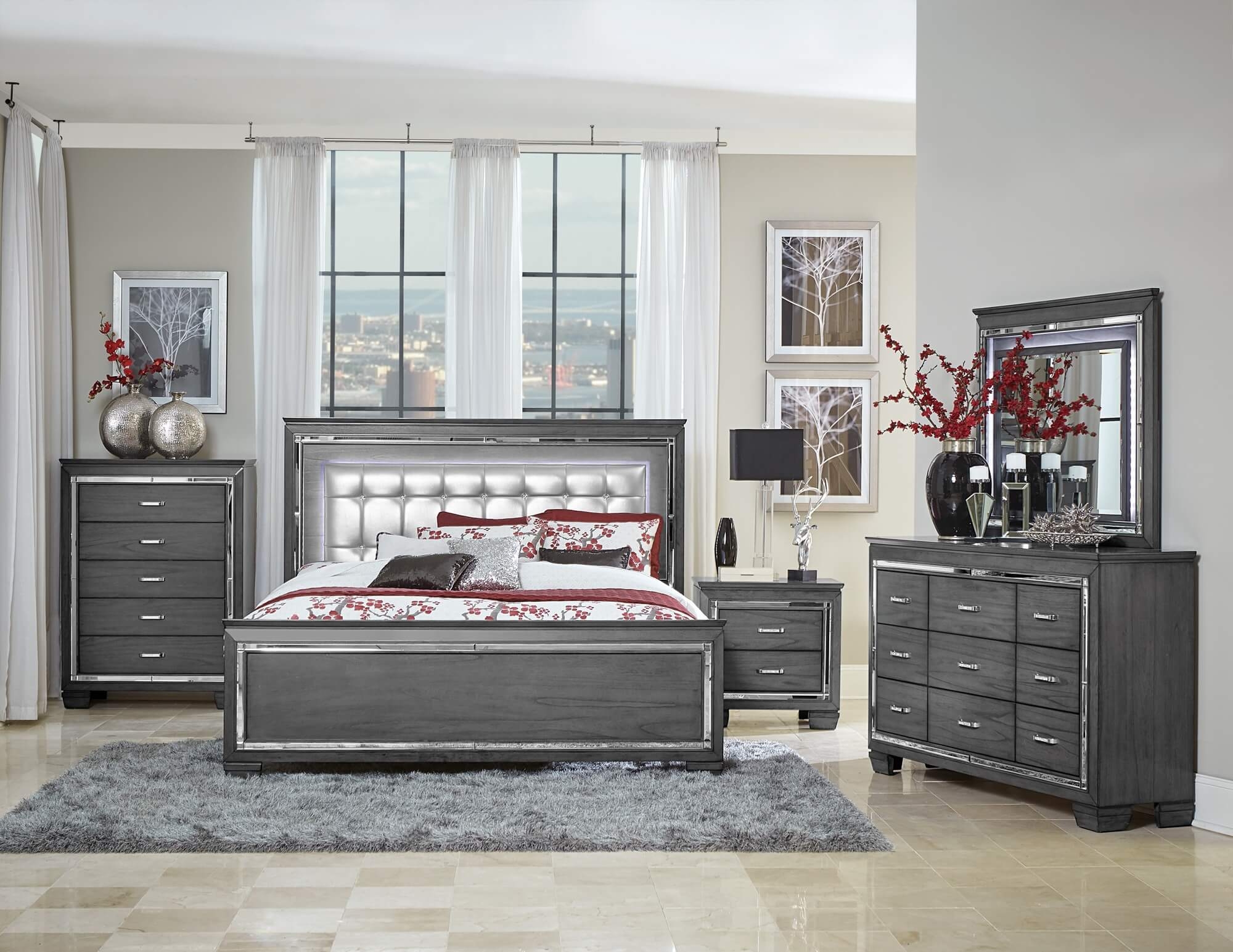 Allura LED Panel Bedroom Set