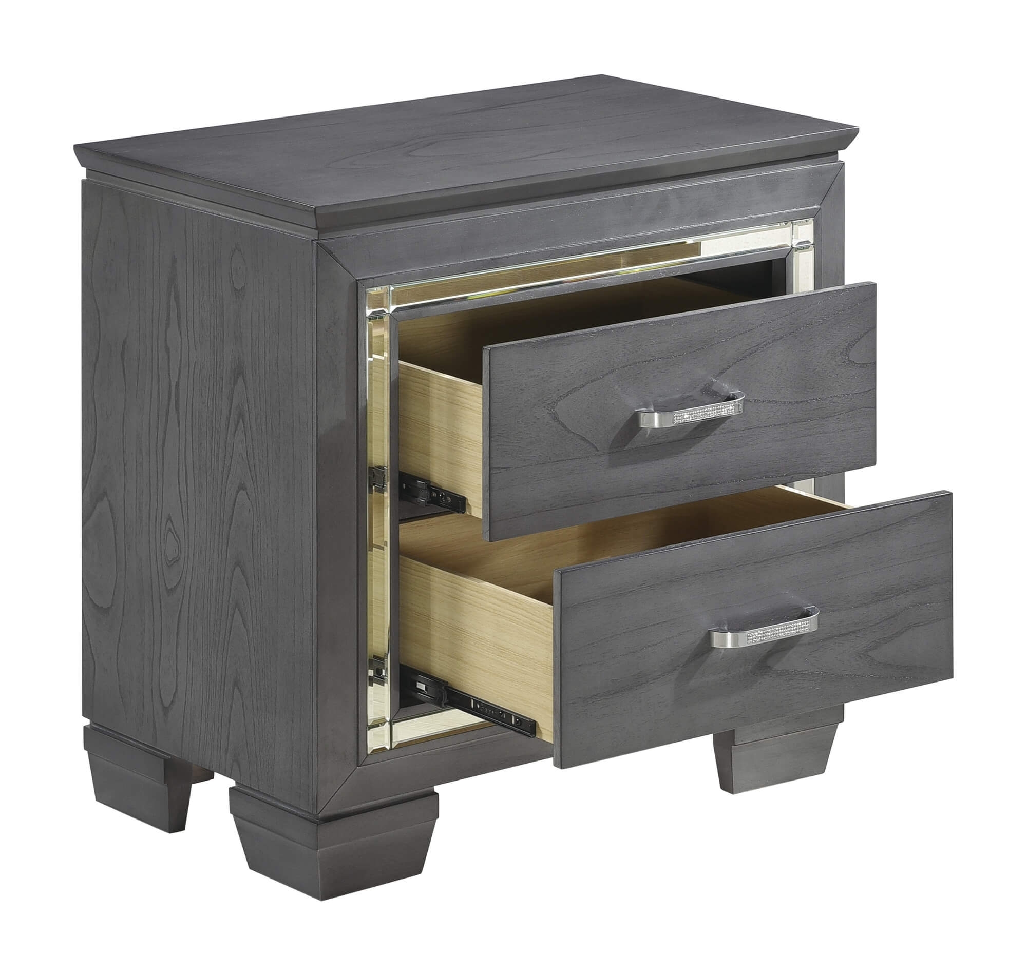 Allura Wood Veneer Nightstand w/ LED Under-light