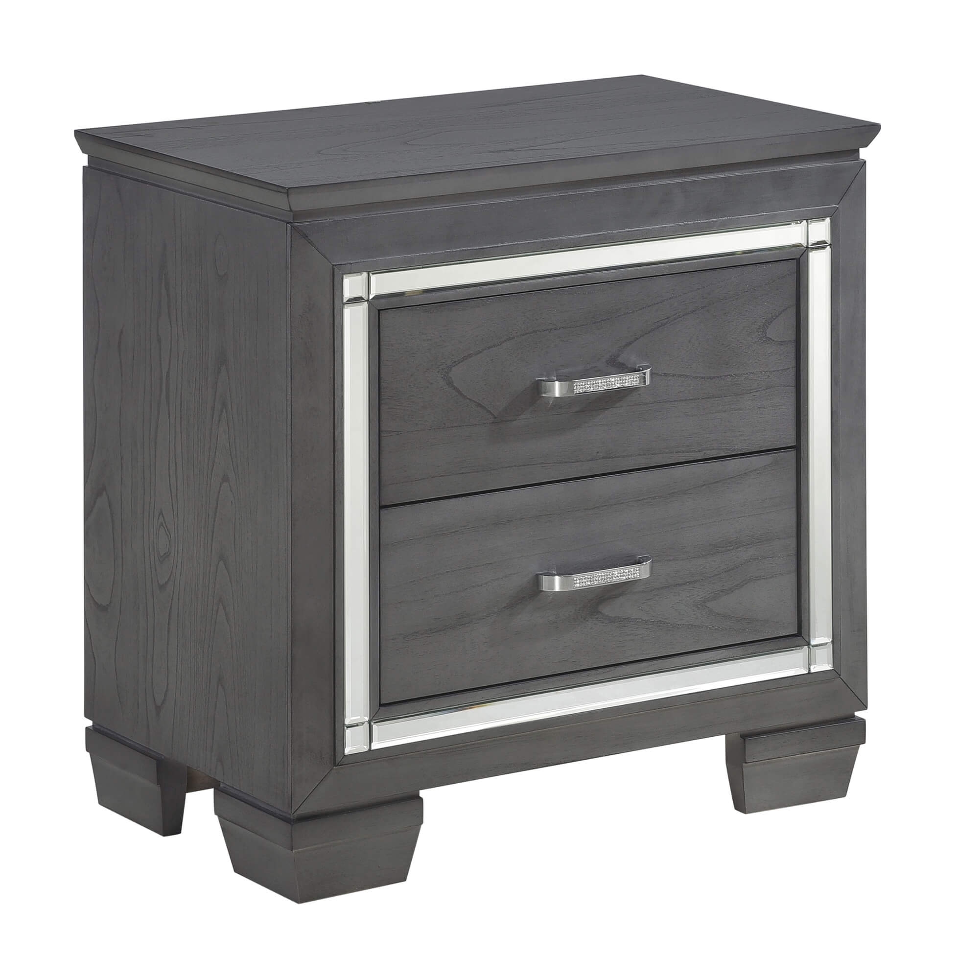 Allura Wood Veneer Nightstand w/ LED Under-light