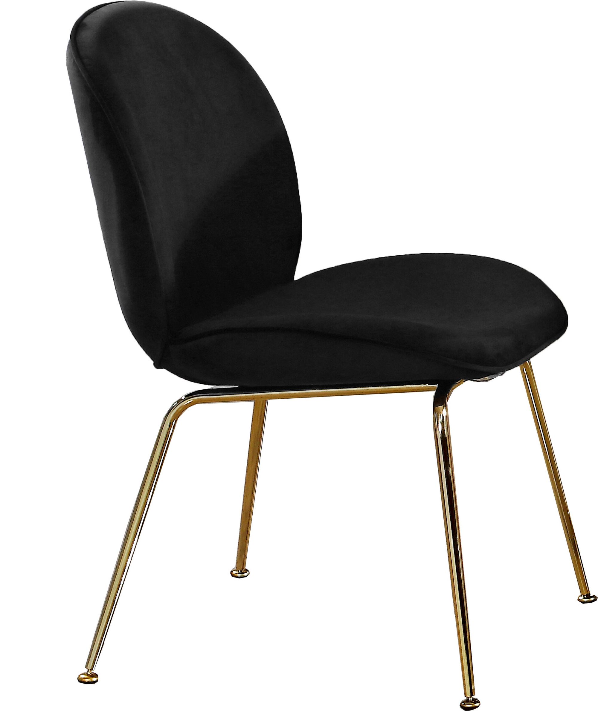 Paris Velvet Dining Chair with Polished Gold Metal Frame