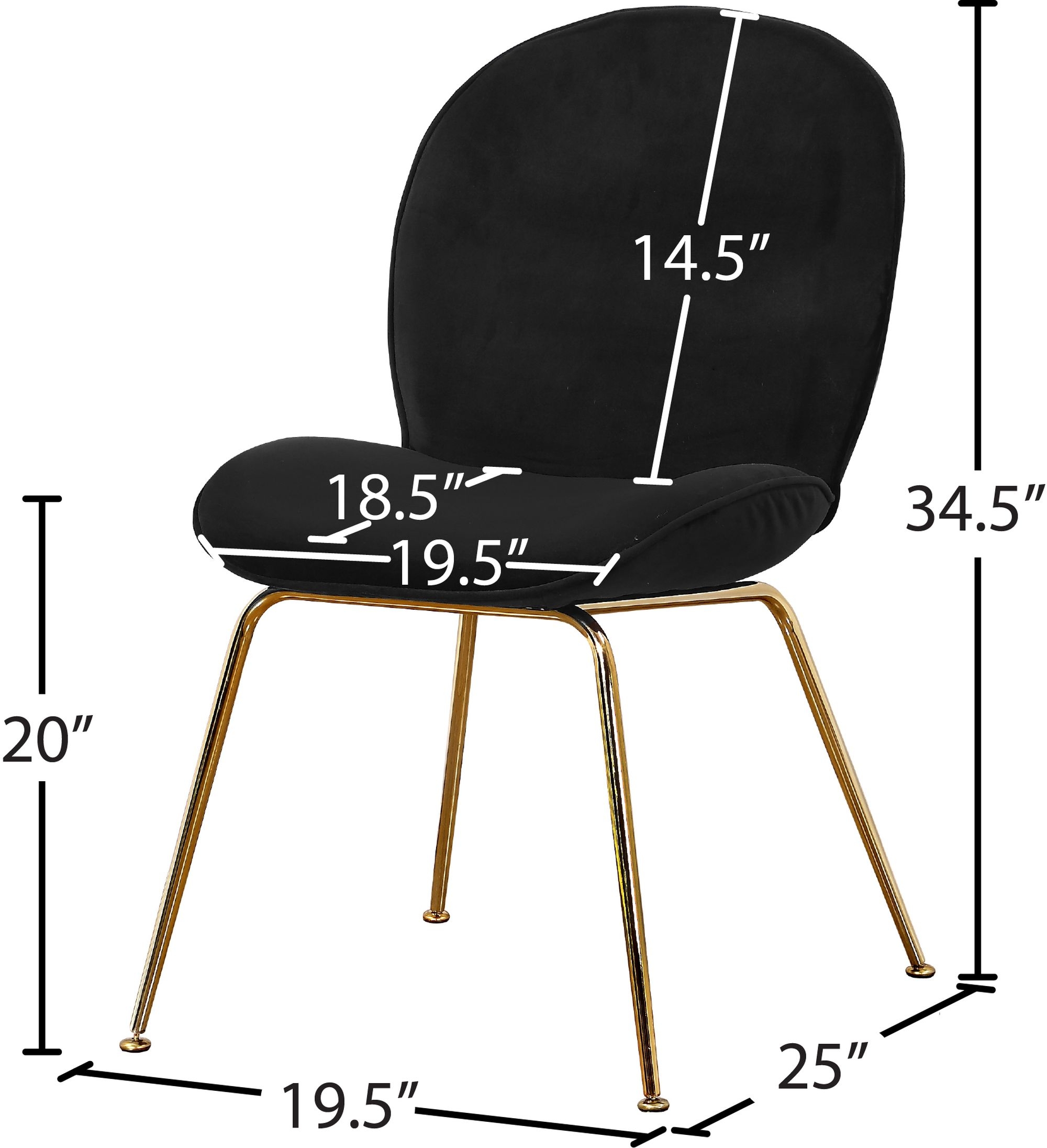 Paris Velvet Dining Chair with Polished Metal Frame