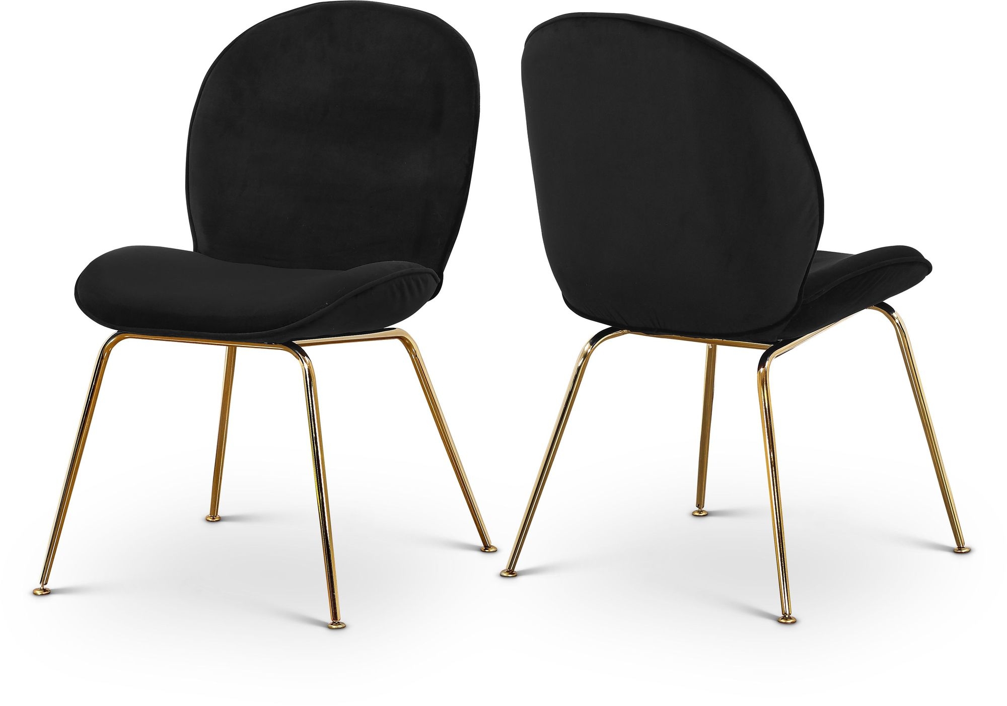 Paris Velvet Dining Chair with Polished Metal Frame