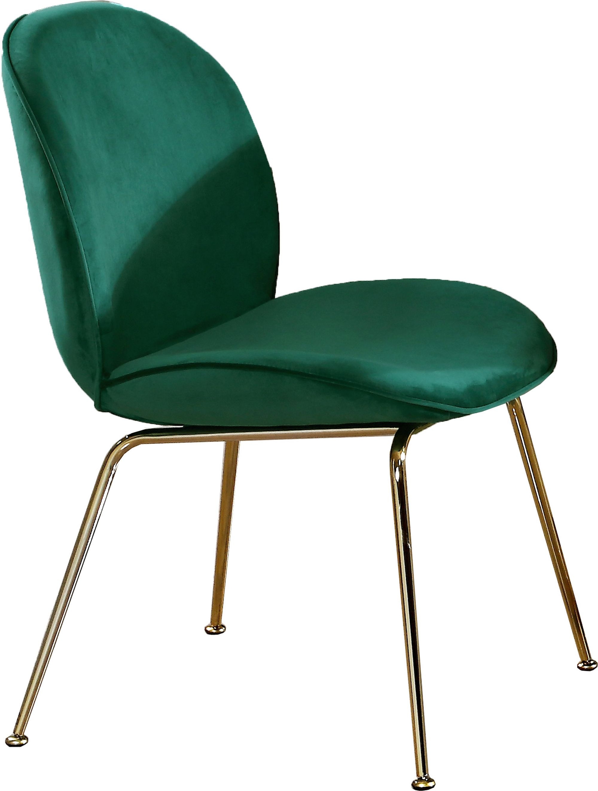Paris Velvet Dining Chair with Polished Metal Frame