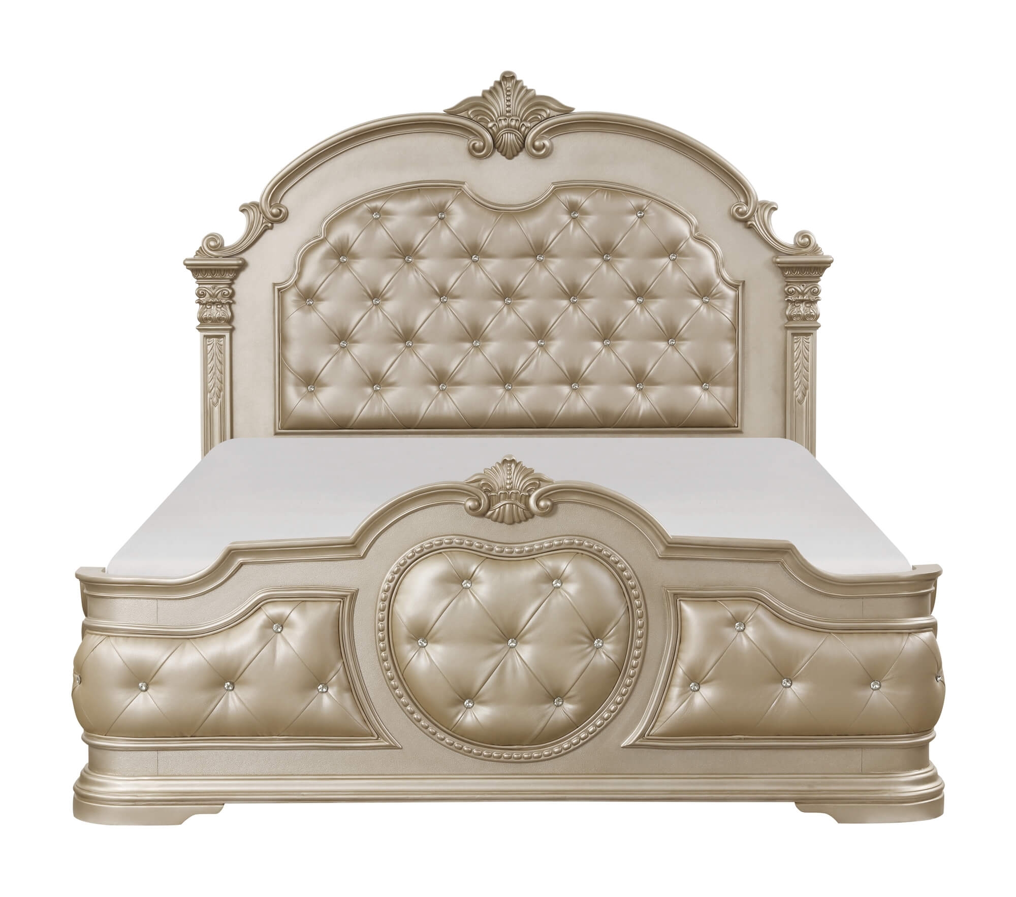 Antoinetta Leatherette/Wood/Wood Veneer Panel Bedroom Set