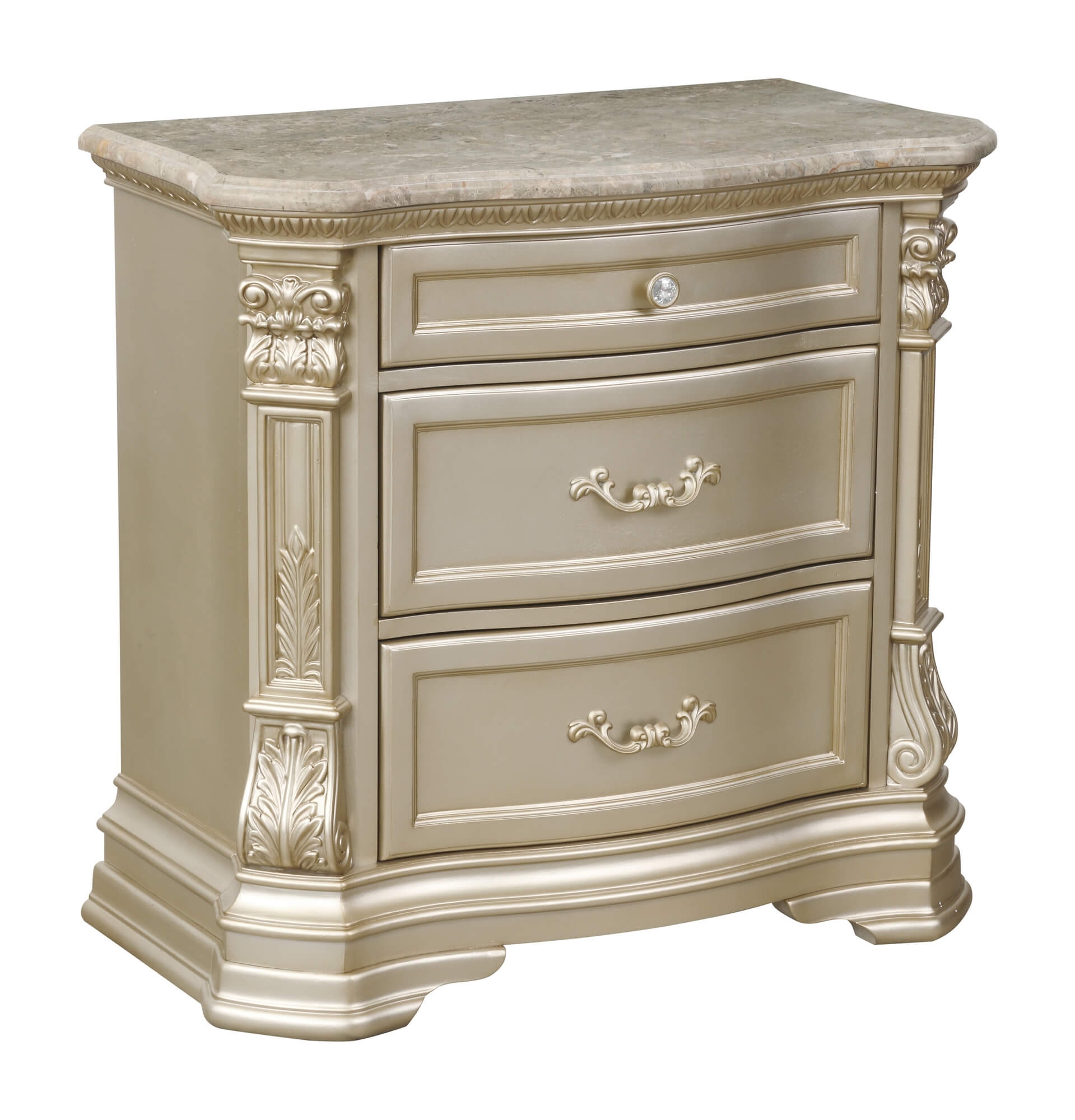 Antoinetta Marble/Wood/Wood Veneer Nightstand