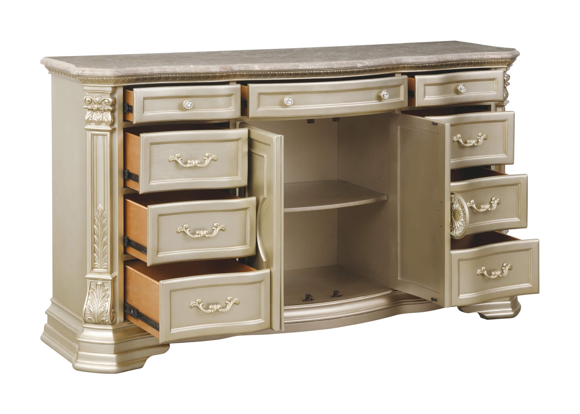 Antoinetta Marble/Wood/Wood Veneer Dresser