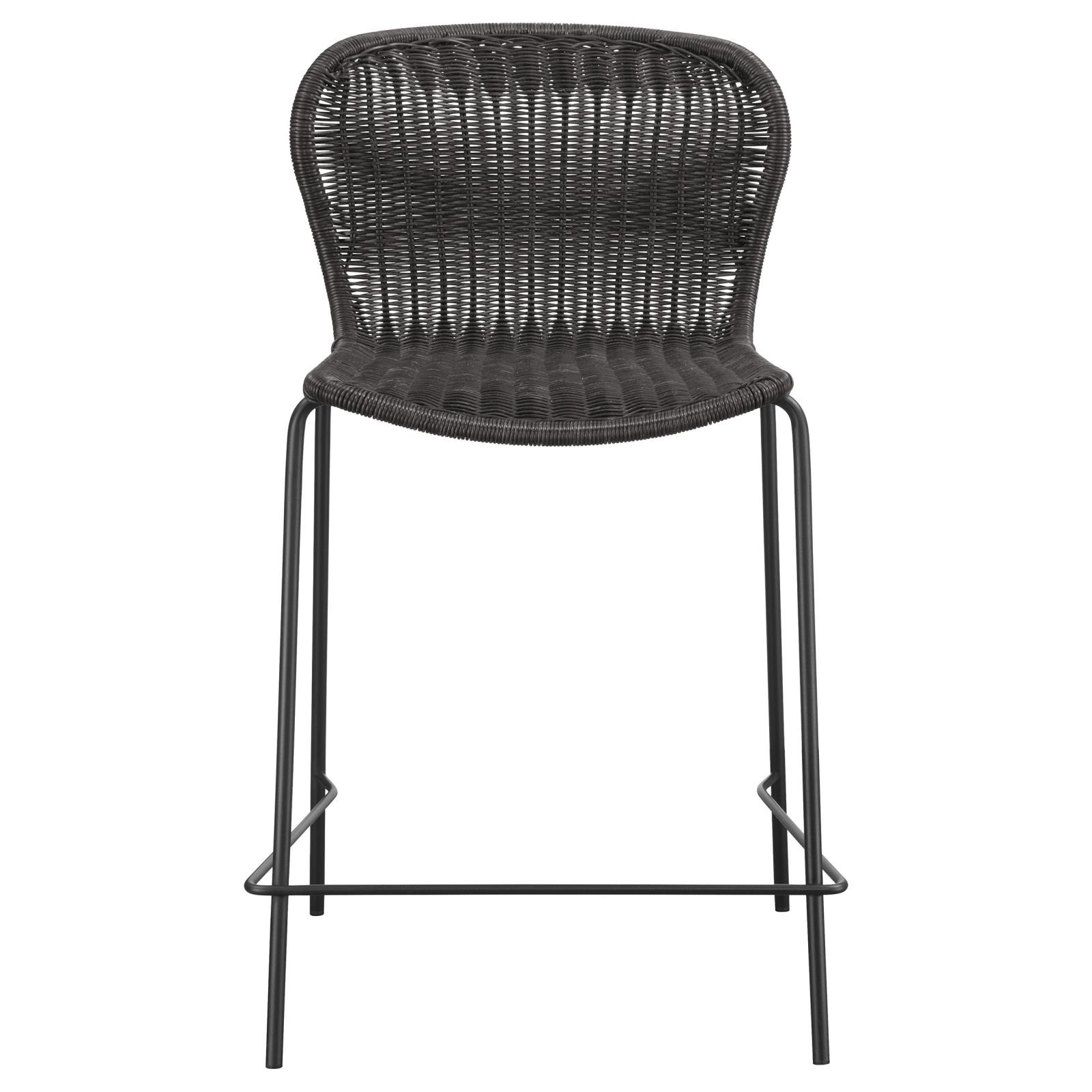 McKinley Faux Rattan Counter Stool with Metal Base