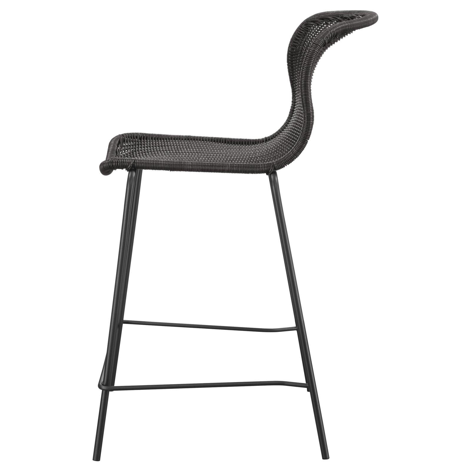 McKinley Faux Rattan Counter Stool with Metal Base