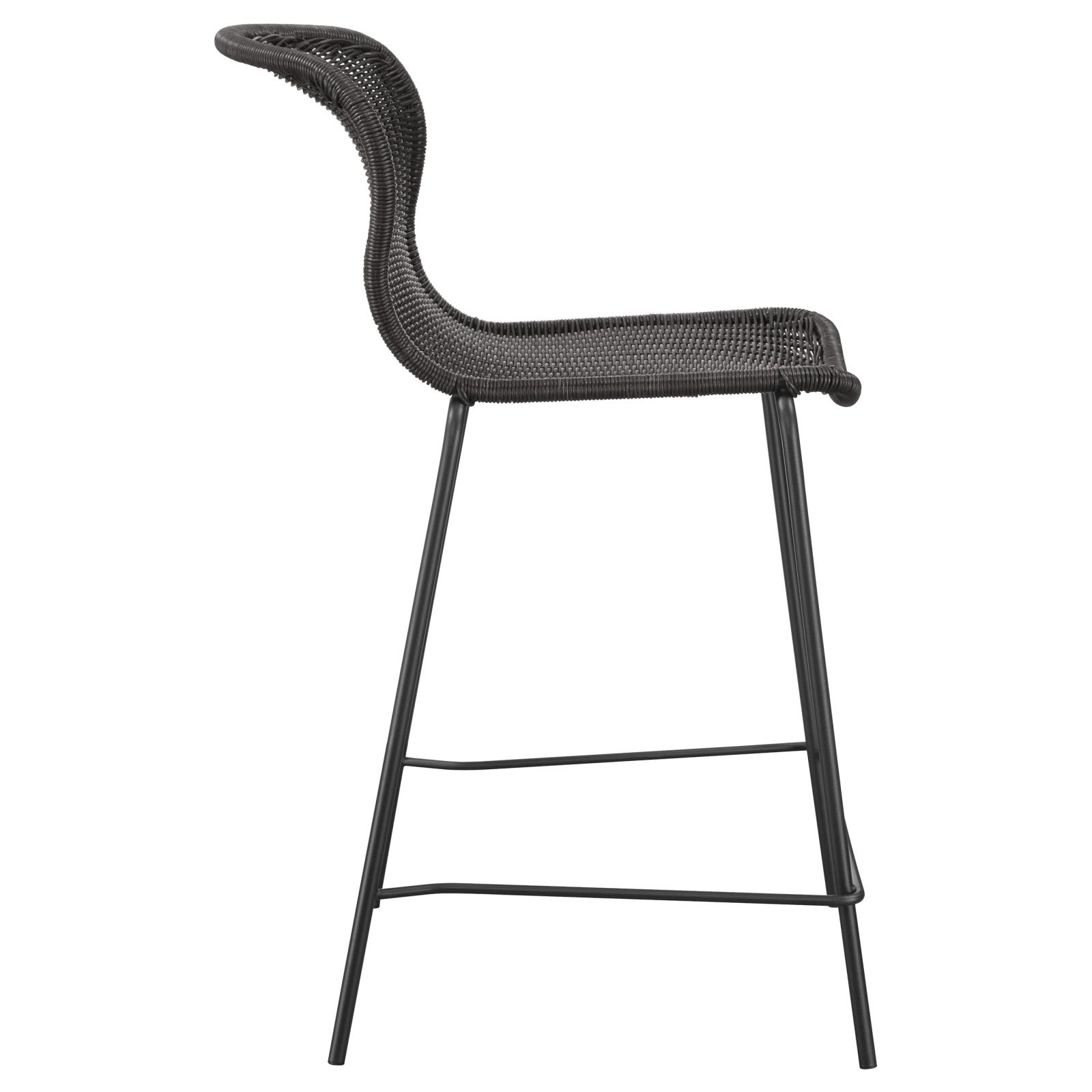 McKinley Faux Rattan Counter Stool with Metal Base