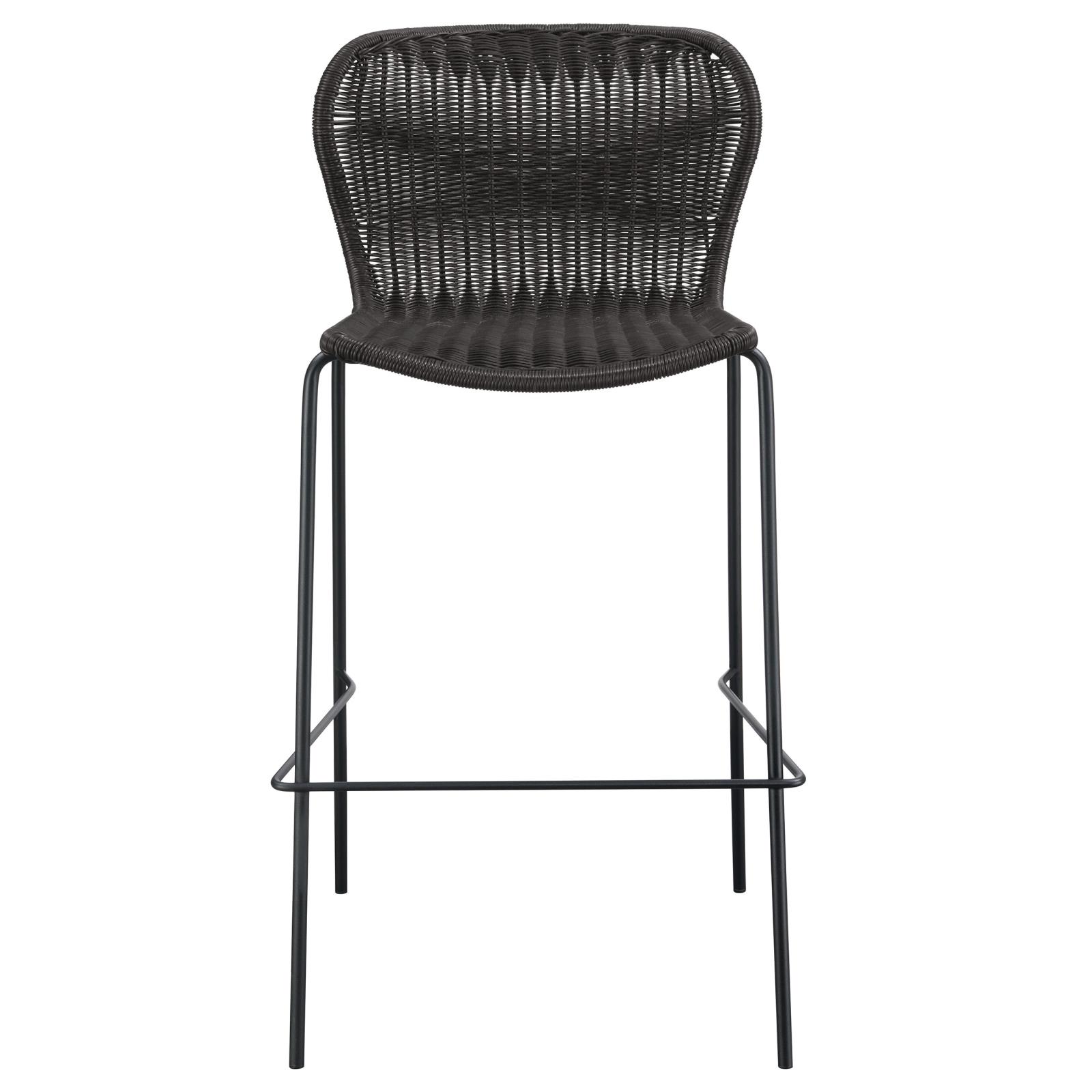 McKinley Faux Rattan Bar Stool with Metal Base