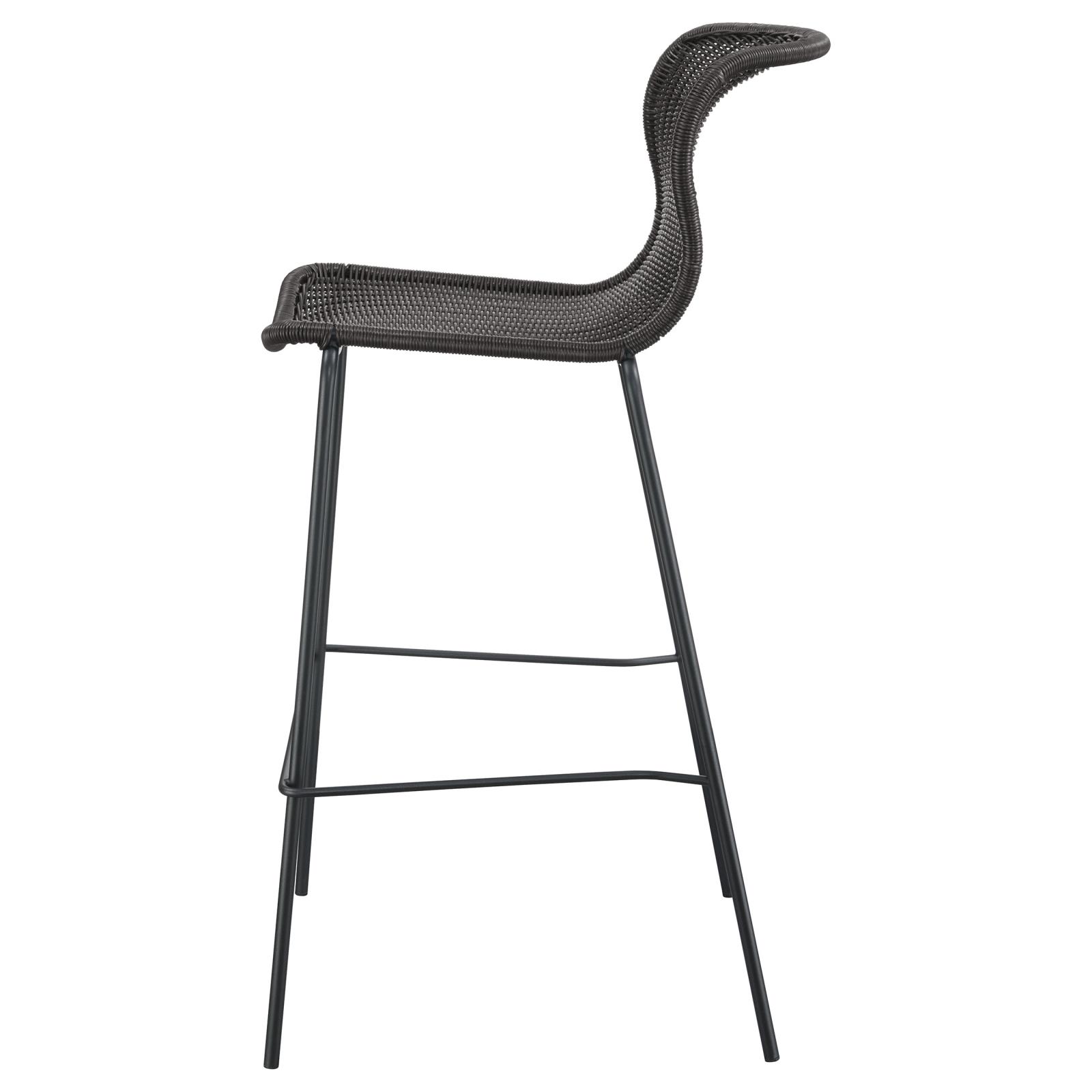 McKinley Faux Rattan Bar Stool with Metal Base