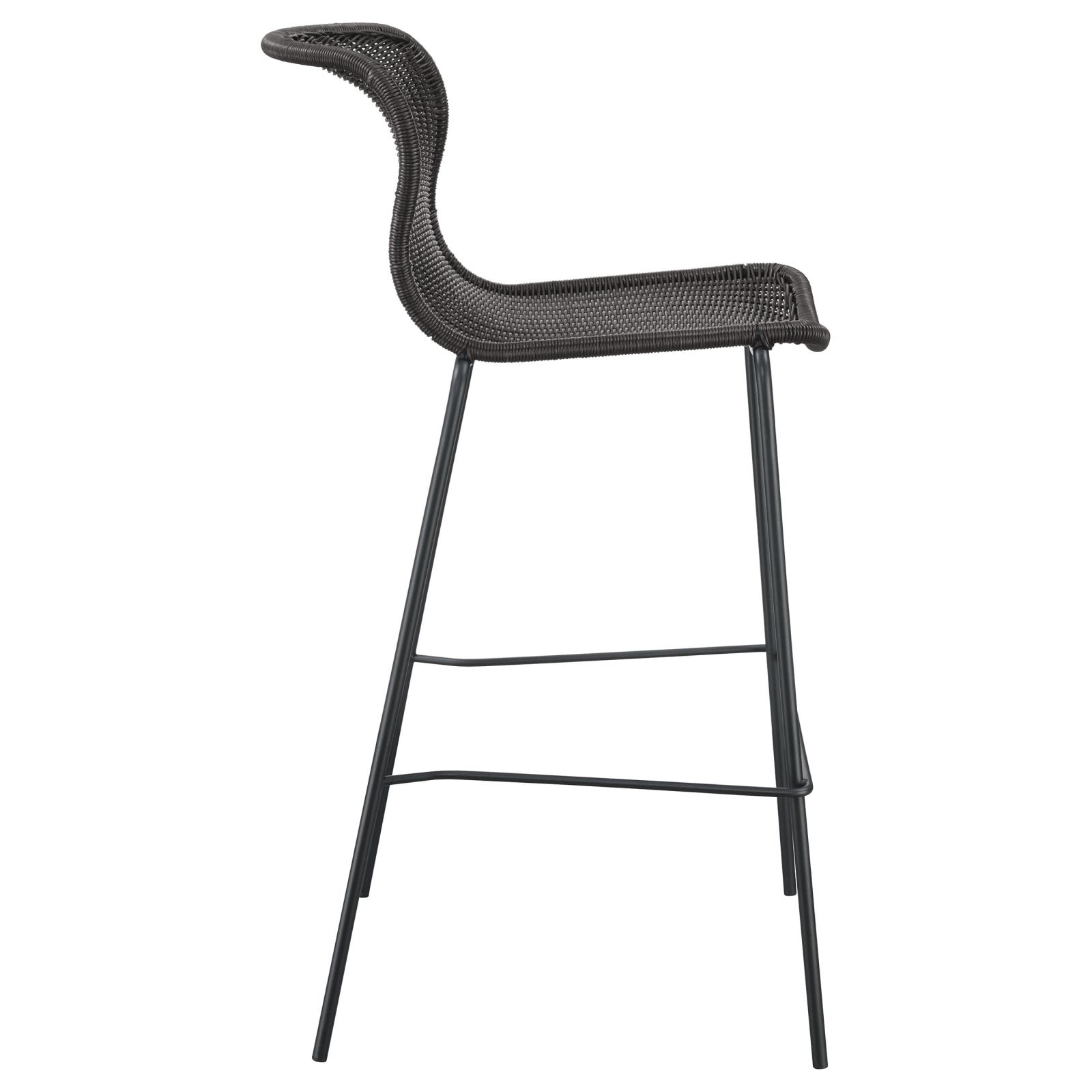 McKinley Faux Rattan Bar Stool with Metal Base